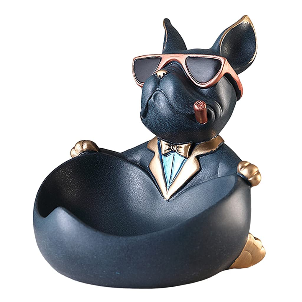 YAYONG Dog Statue Figurine - Resin Desktop Decoration, Key Holder & Jewelry Tray for Home, Living Room, Office | Perfect for Entryway Organization, Gift Giving & Home Decor