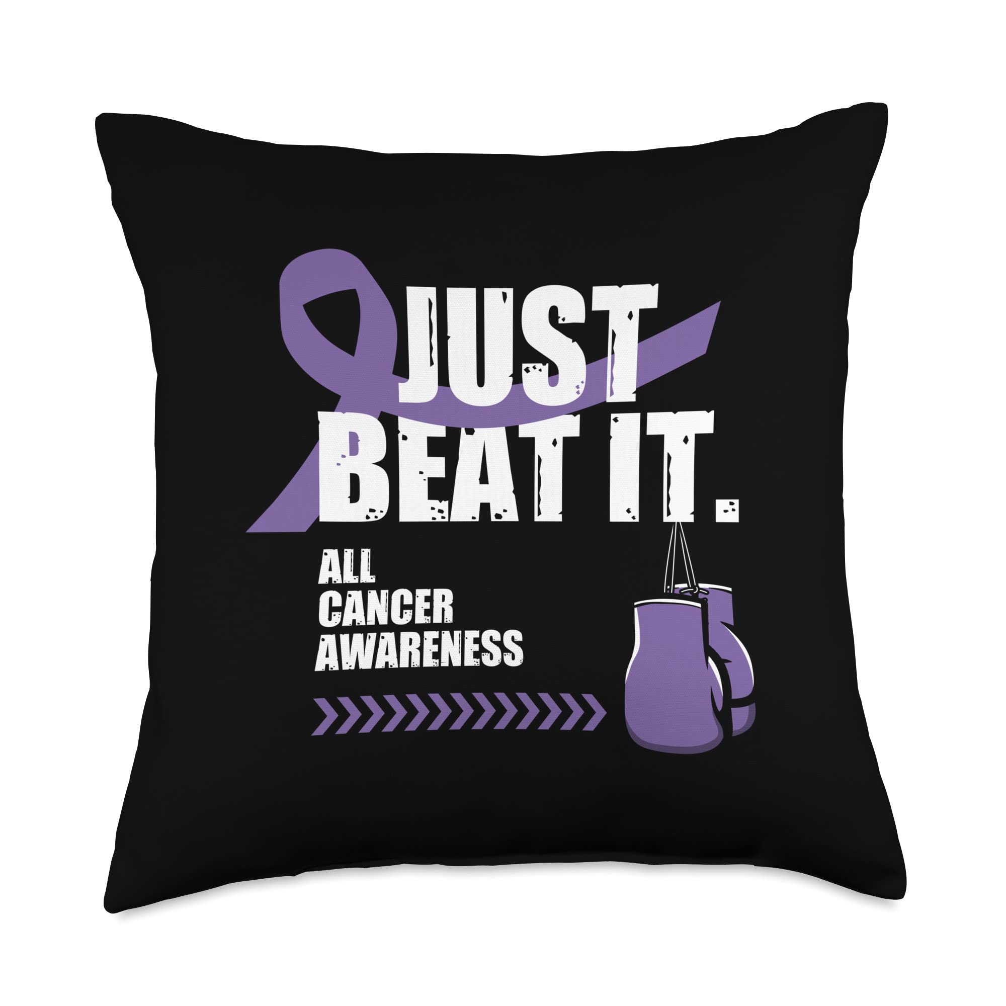Lavender Ribbon Family All Cancer Awareness Throw Pillow - 18x18 Inches Multicolor Decorative Cushion for Sofa, Bed & Home Decor - Support Cancer Awareness with Comfort