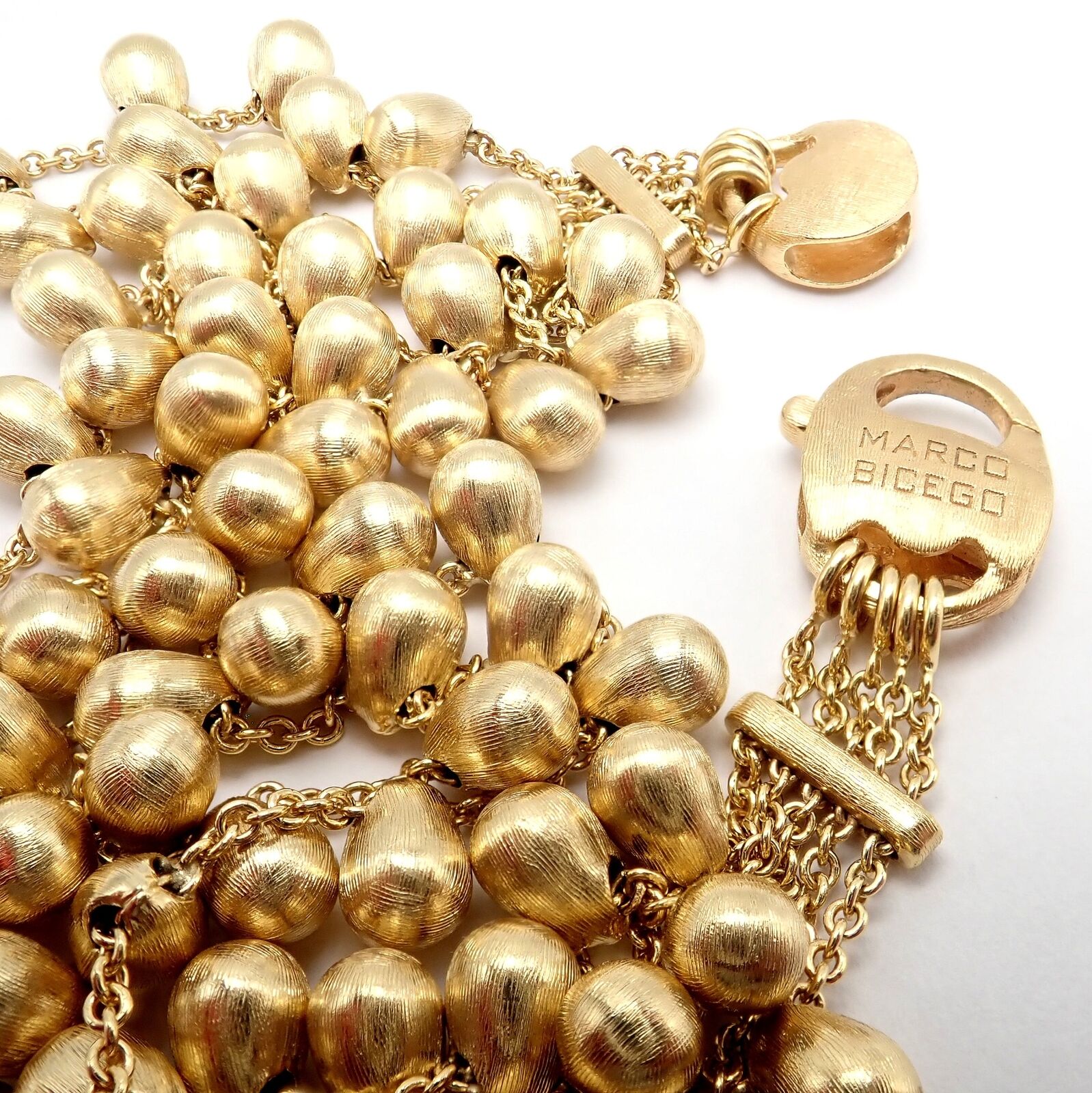 Authentic Marco Bicego 18k Yellow Gold Five-Stand Acapulco Bead Bracelet - Luxury Italian Jewelry for Women, Perfect for Parties & Special Occasions