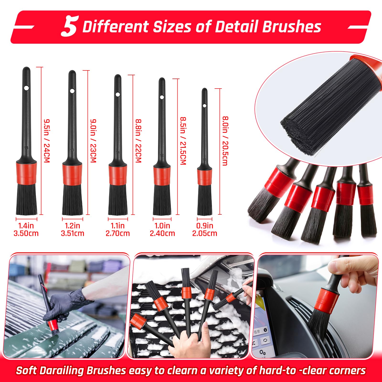 34PCS Car Detailing Kit - Interior Cleaner & Vacuum Set with Brushes | Complete Auto Cleaning Kit for Cars, Motorcycles & Bikes | Perfect for Deep Cleaning, Waxing & Detailing Wheels & Upholstery