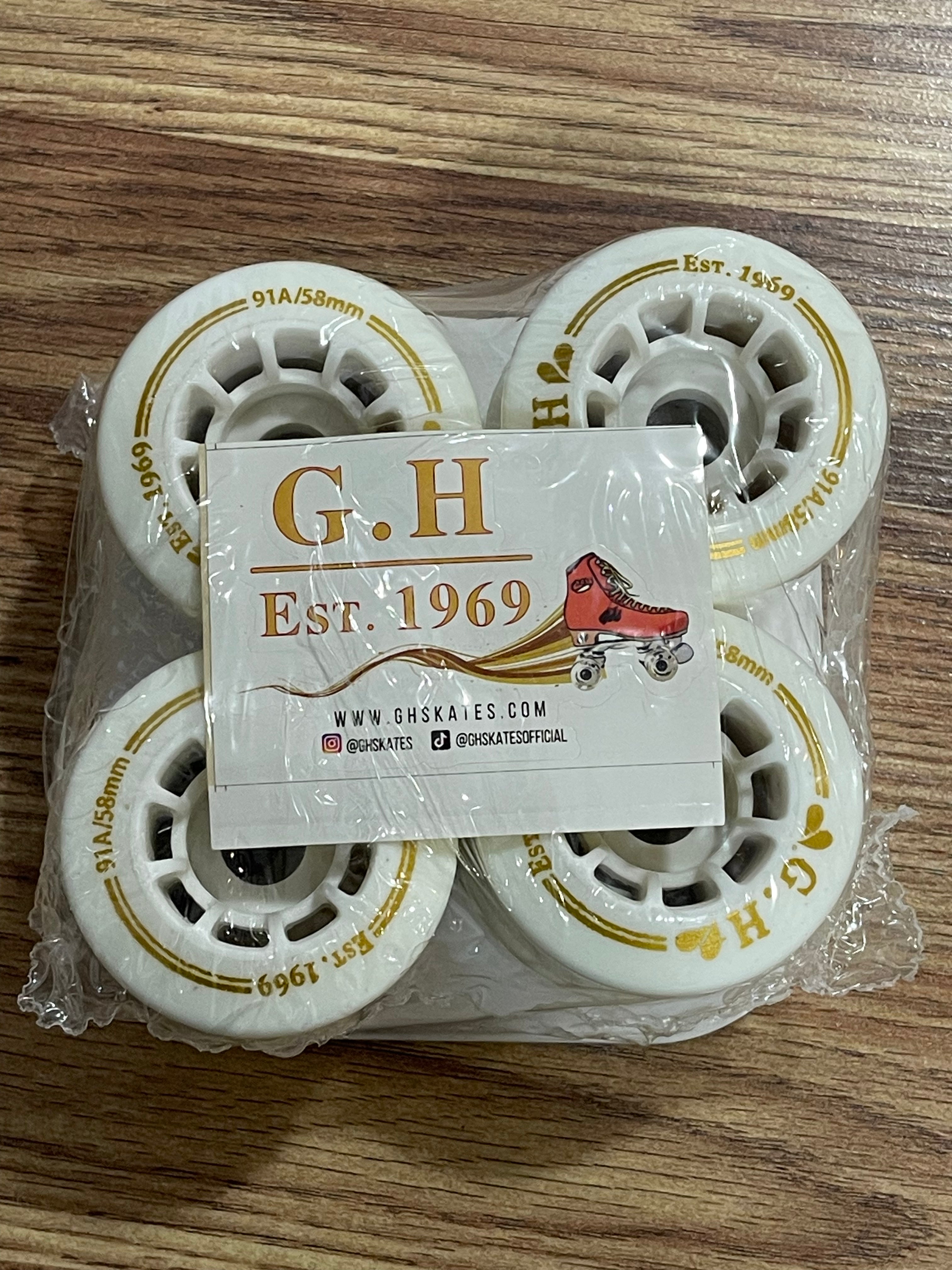 GH Skates High Rebound PU Quad Roller Skates Wheels 85A 91A - Durable Outdoor & Indoor Skating Wheels for Artistic, Derby & Recreational Roller Skating