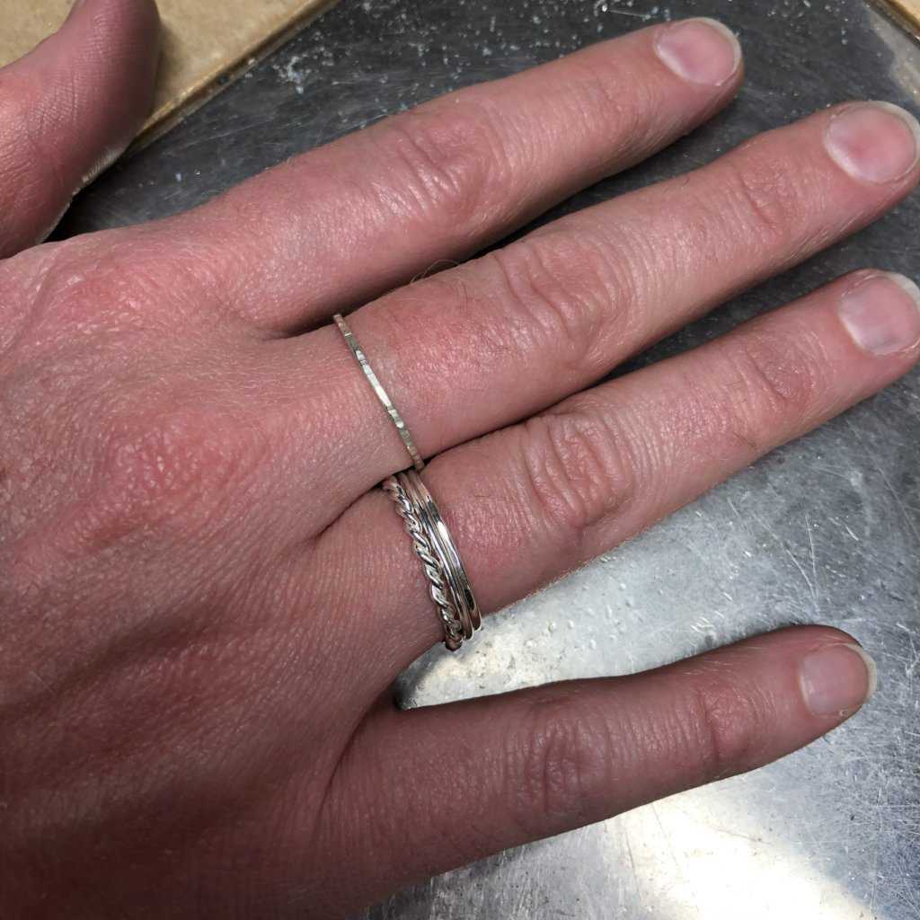 Stackable Silver Rings for Women - Trendy Minimalist Stacking Rings Set - Perfect for Layering, Gifts & Everyday Wear