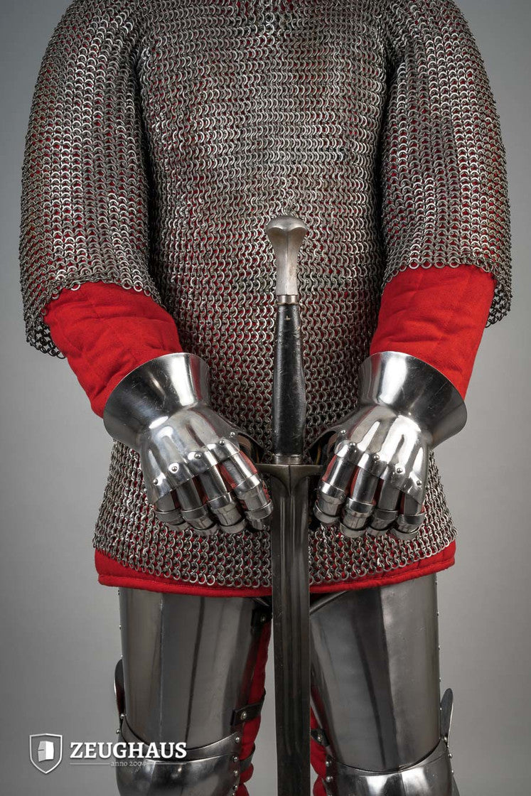 1.6mm Polished Hourglass Gauntlets - Premium Stainless Steel Armor Gloves for Cosplay, LARP & Medieval Reenactment | Perfect for Renaissance Fairs, Theater Performances & Costume Parties