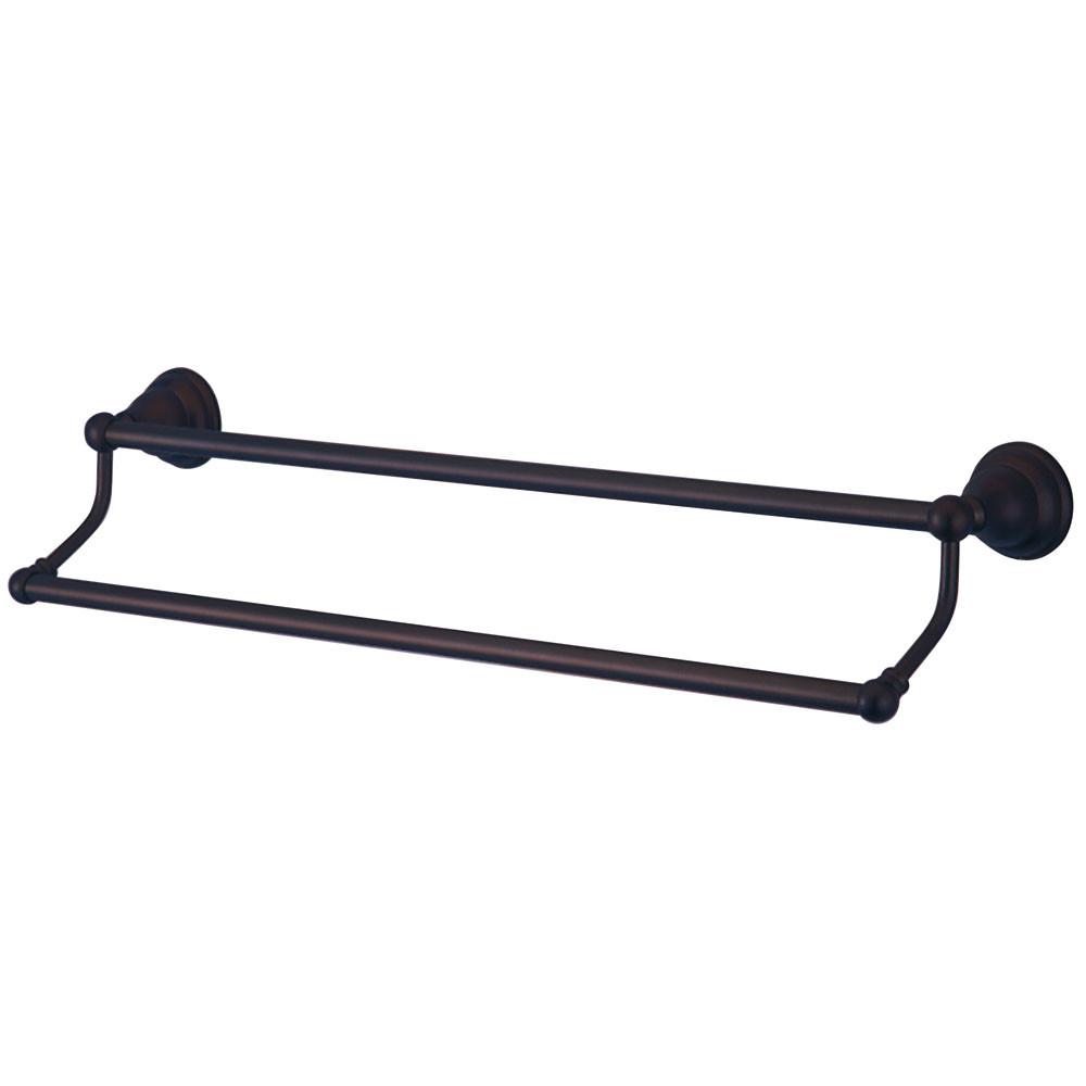Oil Rubbed Bronze 24-Inch Double Towel Bar Rack - Bathroom Accessories for Modern Homes (BA5563ORB) - Perfect for Bathrooms, Spas, and Luxury Hotels