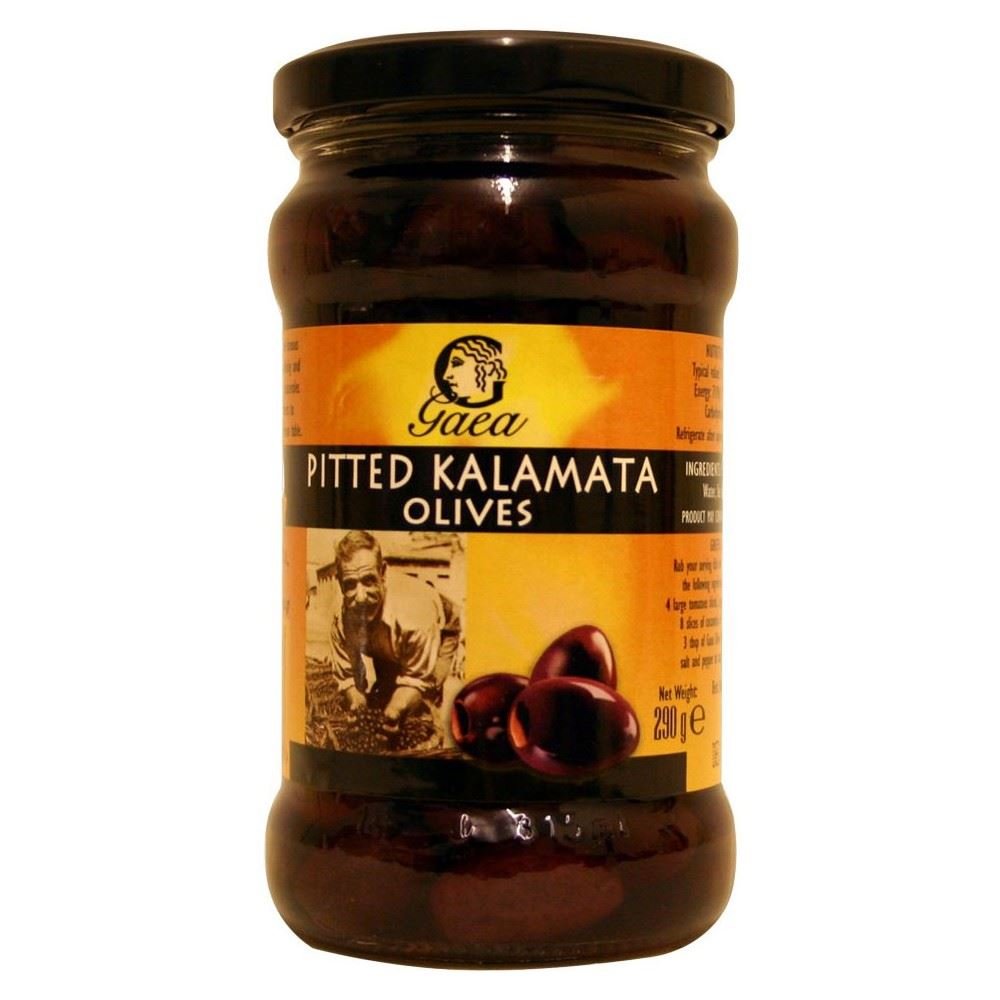 Premium Gaea Kalamata Pitted Olives (290g x 2 Pack) - All Natural Greek Olives for Salads, Charcuterie Boards & Mediterranean Cooking
