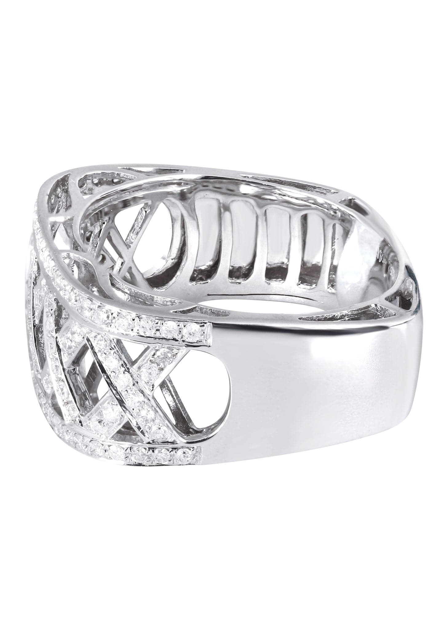 14K White Gold Ladies Diamond Cocktail Ring - 0.54 Carats Total Weight | 7.49 Grams | Elegant Evening Party Jewelry for Women | Perfect for Weddings, Anniversaries & Special Occasions