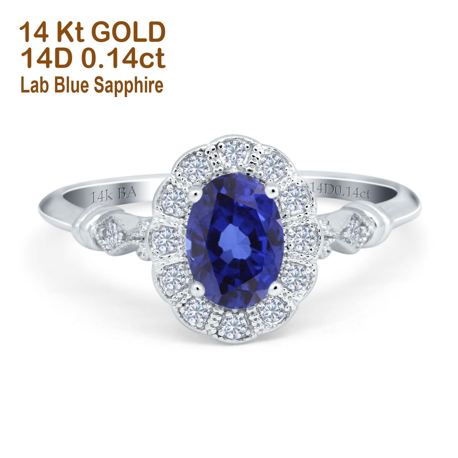 14K Gold 0.9ct Oval 7x5mm G SI Diamond Engagement Ring for Women - Elegant Wedding Band, Anniversary Gift, Promise Jewelry for Brides & Fiancées