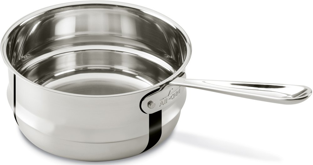 All-Clad 3 Quart Stainless Steel Double Boiler Insert - Induction Compatible, Oven Safe up to 400°F - Premium Cookware for Baking, Melting Chocolate & Making Sauces - Silver Finish