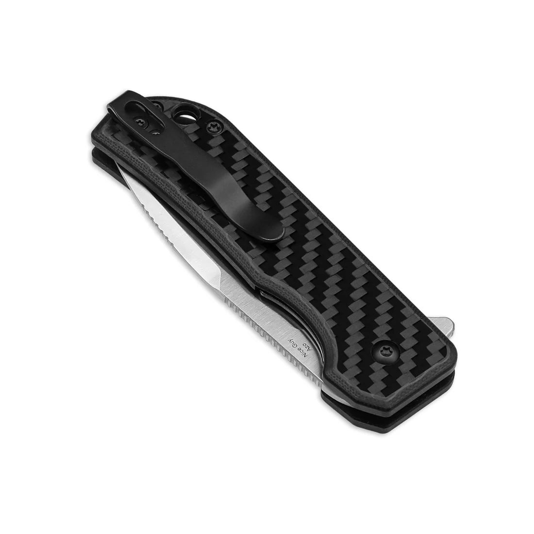 Kizer V3011C1 Vanguard Nice Guy Flipper Knife - Satin Blade & Carbon Fiber G10 Handles - EDC Pocket Knife for Outdoor, Camping, Hiking and Everyday Carry