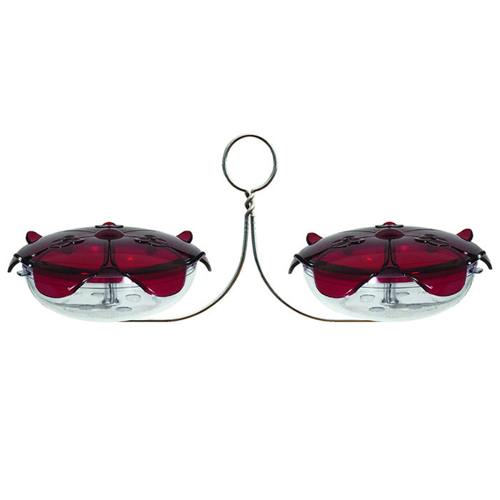 Droll Yankees Ruby Sipper Duo Hanging Bird Feeder - Attract Hummingbirds & Orioles to Your Garden or Backyard