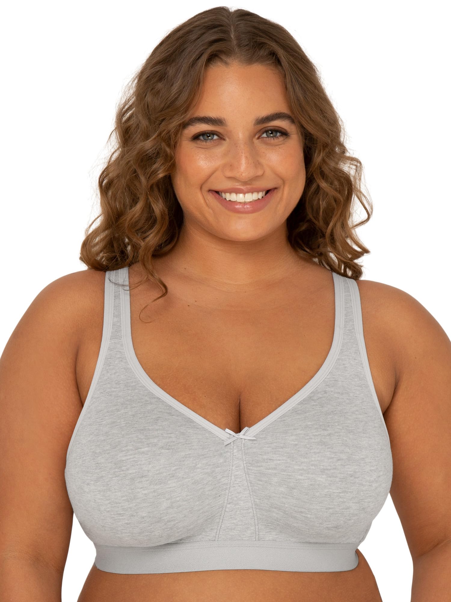 Fruit of the Loom Women's Plus Size Wireless Cotton Bra - Comfortable Support for Everyday Wear, Lounge & Sleep