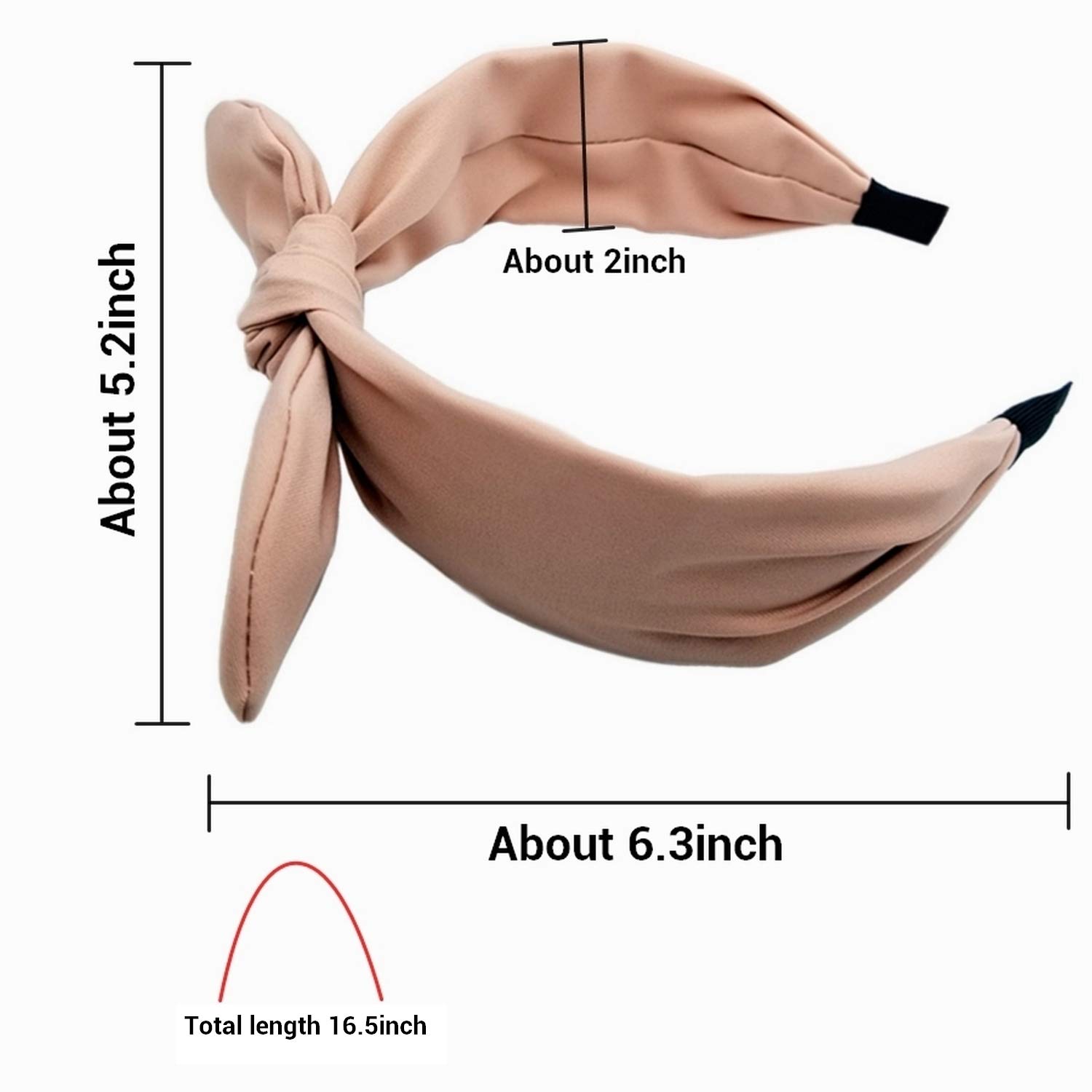 1Pcs Women's Knotted Turban Headband - Wide Stretchable Bowknot Hair Band for Women (Pink) | Perfect for Yoga, Workouts, Fashion Accessories and Everyday Wear