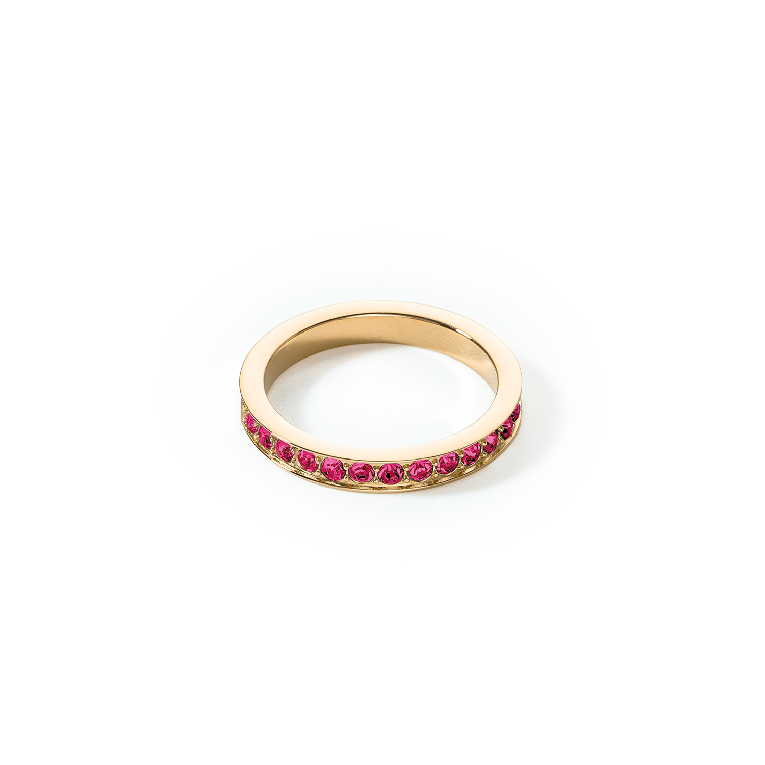 Stainless Steel Ring with Crystals in Gold & Pink - Elegant Jewelry for Women, Perfect for Parties, Weddings & Everyday Wear
