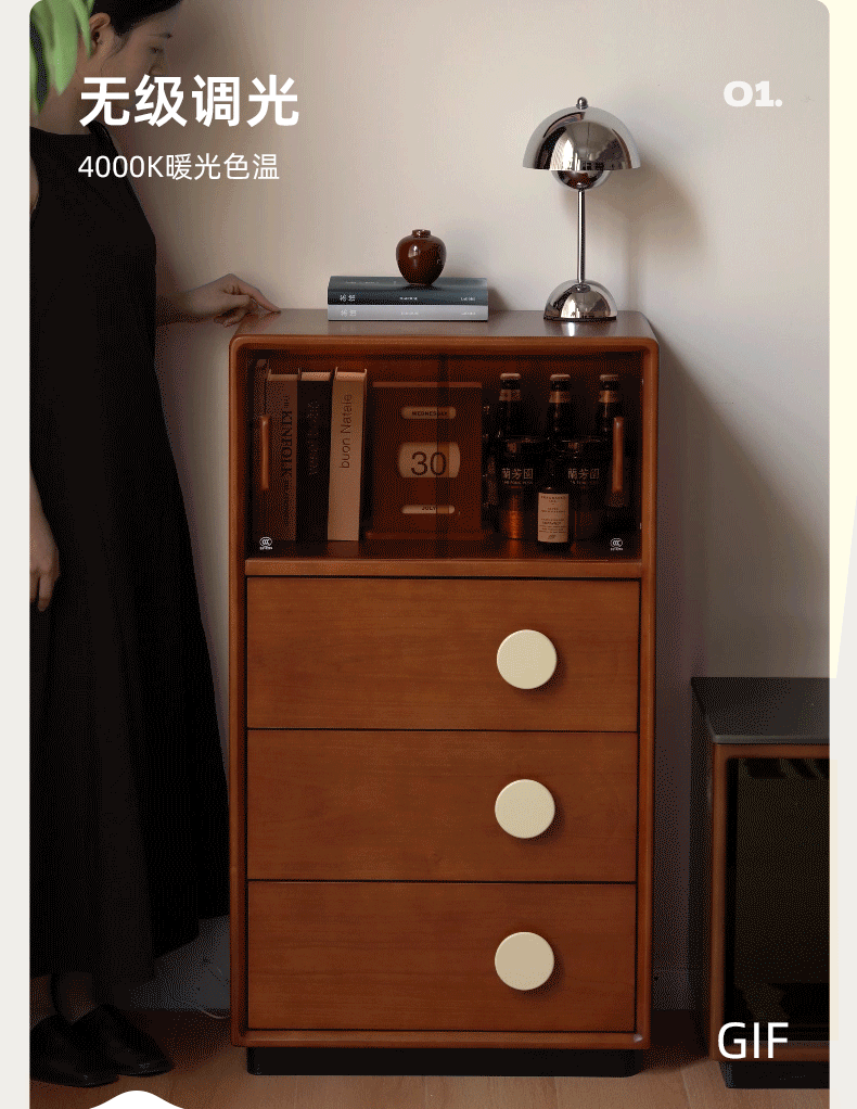 Antique Style Poplar Solid Wood Side Cabinet for Living Room, Bedroom & Entryway - Rustic Floor Storage Organizer with Drawers & Shelves