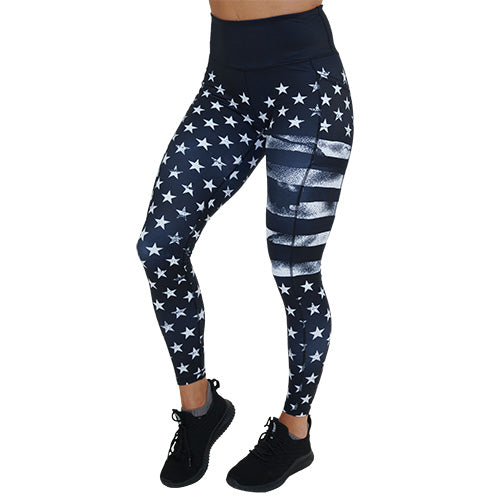 Stars & Stripes Leggings - Patriotic American Flag Yoga Pants for Women - Perfect for 4th of July, Workouts & Casual Wear