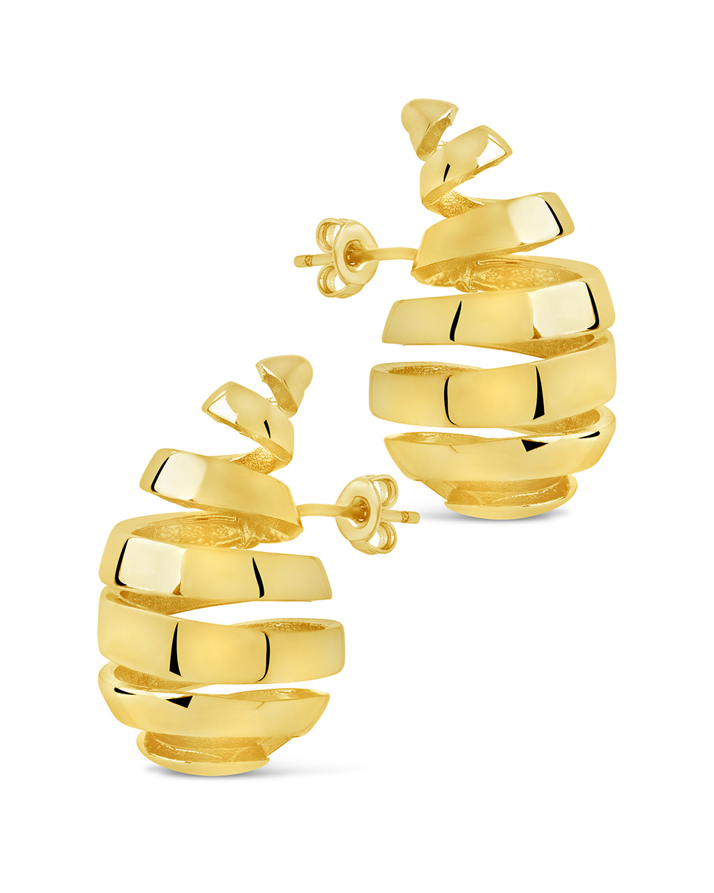 Margot Ribbed Stud Earrings for Women - Minimalist Gold Hoop Earrings - Dainty Everyday Jewelry - Perfect for Work, Date Night & Special Occasions