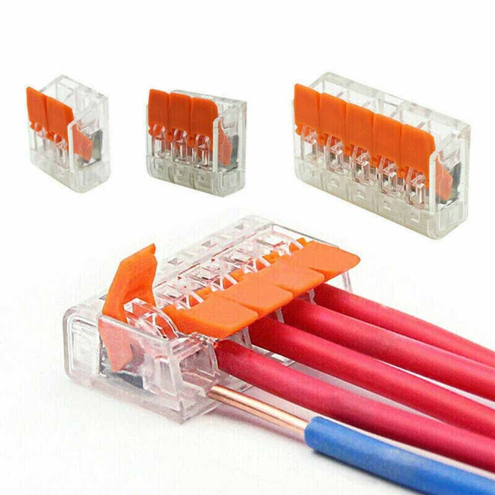 90Pcs Reusable Electrical Wire Connectors - Wago 221 Compatible Terminal Blocks, Clamp Cable Connectors for Home Wiring & DIY Electrical Projects