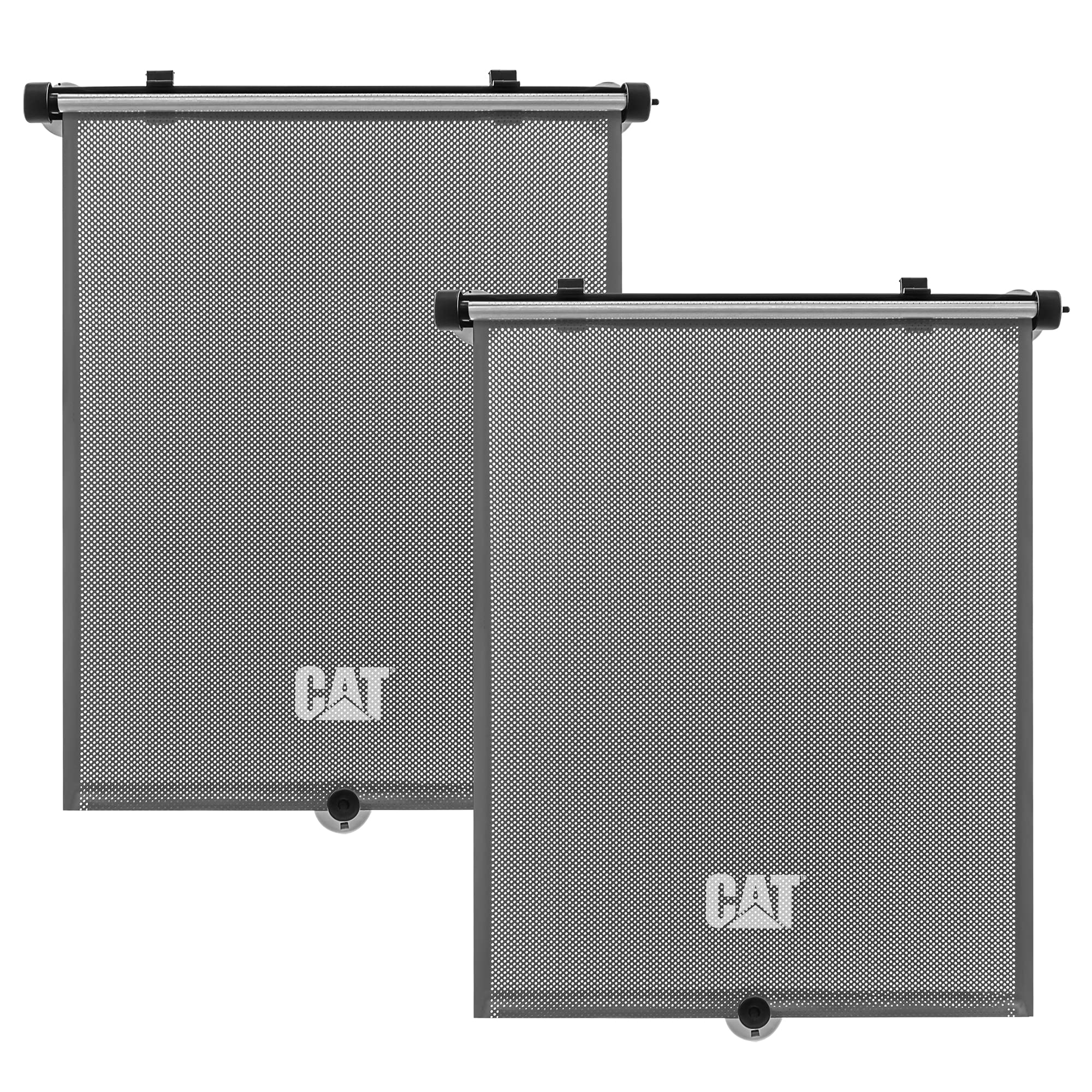 CAT® Retractable Car Window Shades 2-Pack (14in x 19in) - UV Protection Sun Shades for SUV, Truck & Vehicle Back Windows - Baby Safe Car Visor & Sunscreen Blinds for Road Trips & Family Travel
