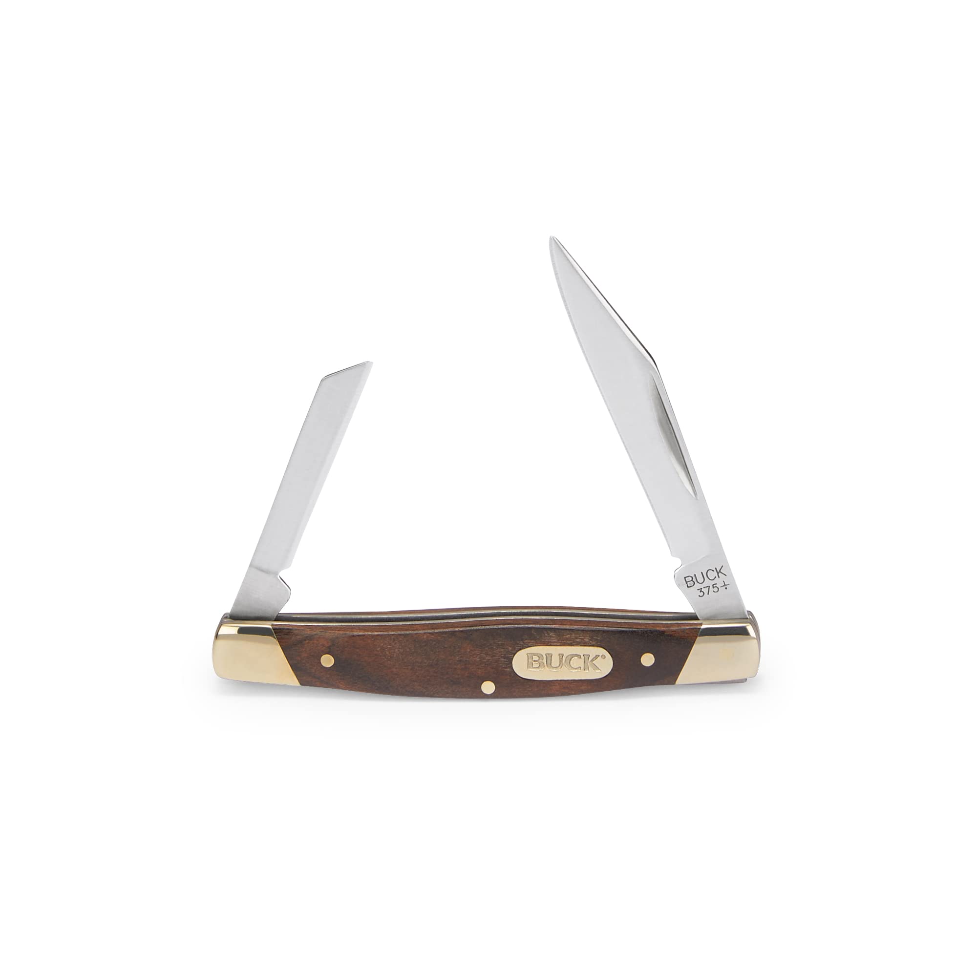 Buck Knives 375 Deuce 2-Blade Folding Pocket Knife with Wood Handle - Compact EDC Knife for Camping, Hiking & Outdoor Adventures