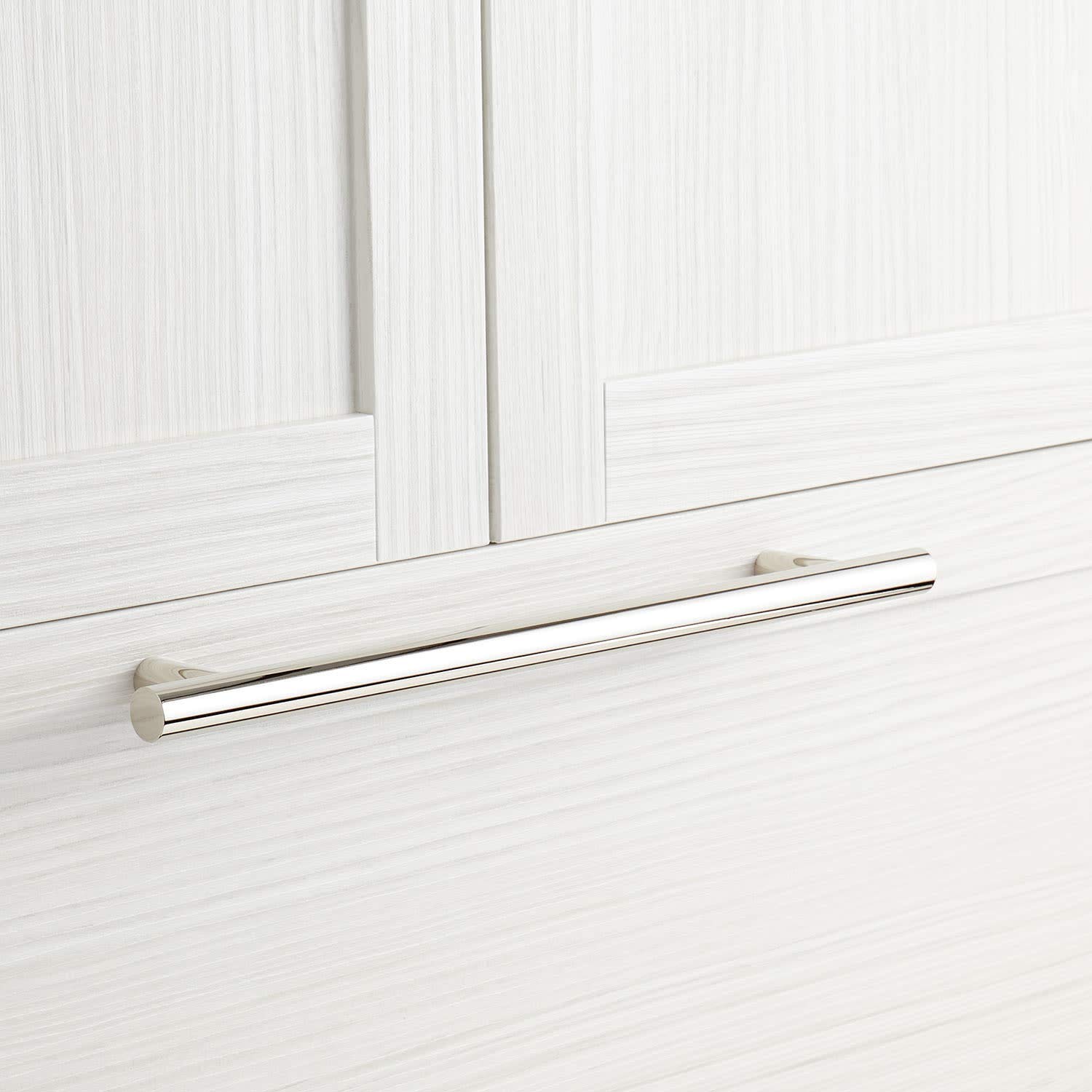 Signature Hardware 450269 Avignon 12 Inch Center to Center Bar Cabinet Pull - Polished Nickel Handle for Kitchen, Bathroom & Furniture - Modern Drawer Pulls for Cabinets & Dressers