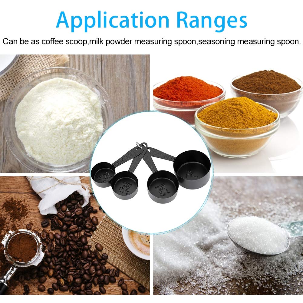 Stainless Steel Measuring Spoons and Cups Set - 1 Tbsp, 1/2 Tbsp, 1 Tsp for Baking, Cooking, Coffee, Milk Powder - Durable Kitchen Measuring Tools for Home & Professional Use