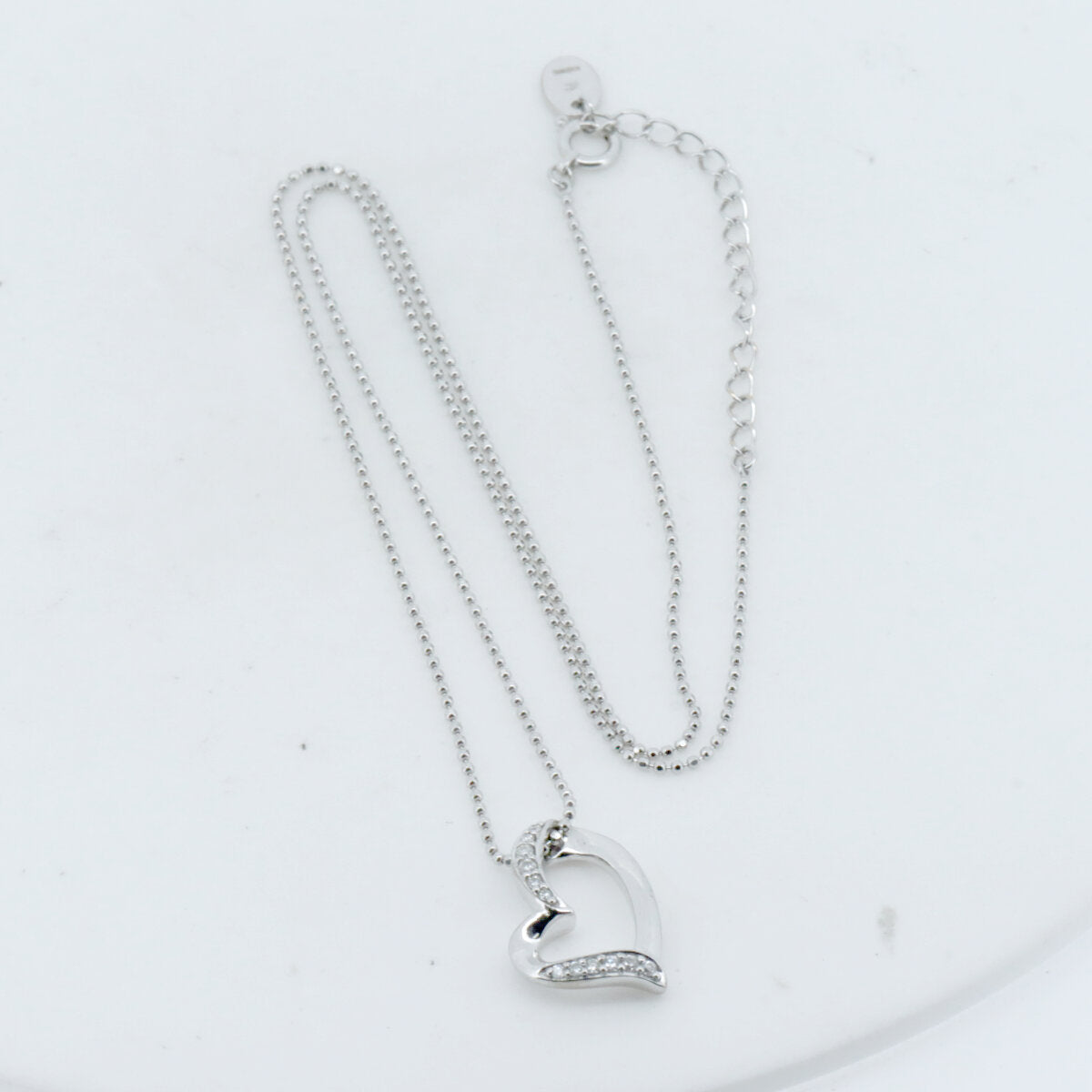 4℃ Heart Motif 18K White Gold Diamond Pendant Necklace for Women - Perfect for Valentine's Day, Anniversary & Romantic Gifts