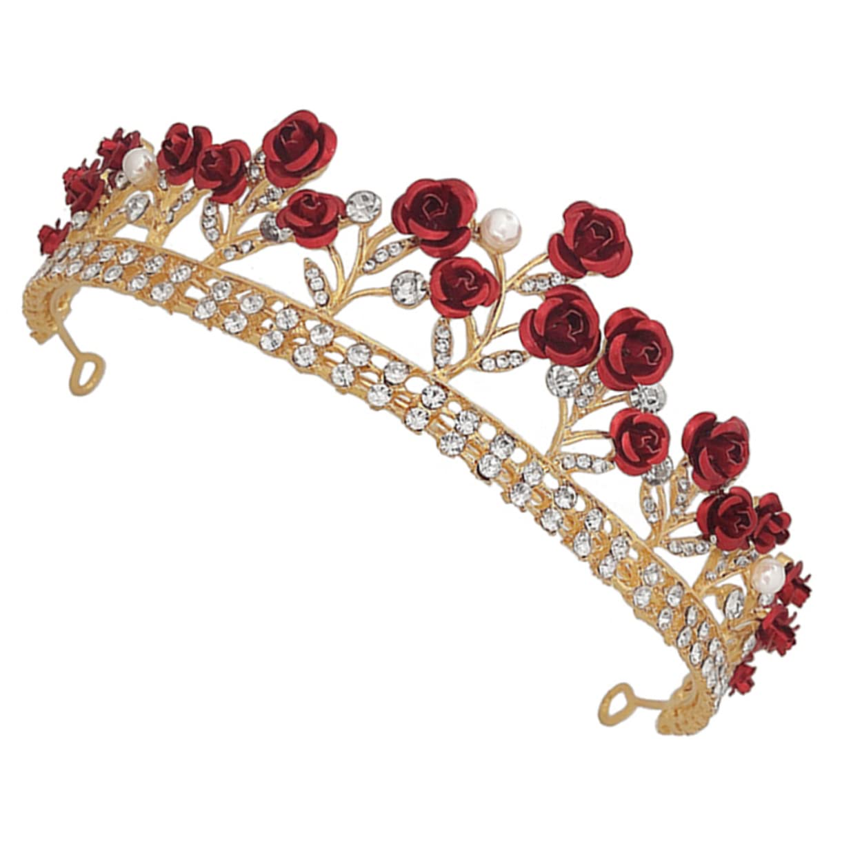 Beaupretty 3-Piece Rose Wedding Headdress Set - Elegant Rose Tiara Crown, Floral Hair Accessories for Brides, Quinceañeras & Halloween Costumes | Perfect for Weddings, Parties & Special Occasions