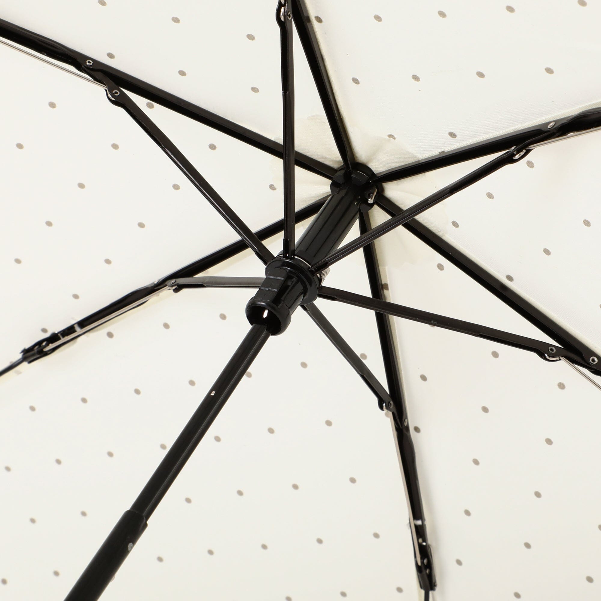 Dot Glitter Heat Cut Folding Umbrella - Stylish White Compact Travel Umbrella for Women, Rain & Sun Protection - Perfect for Commuting, Beach, and Outdoor Events