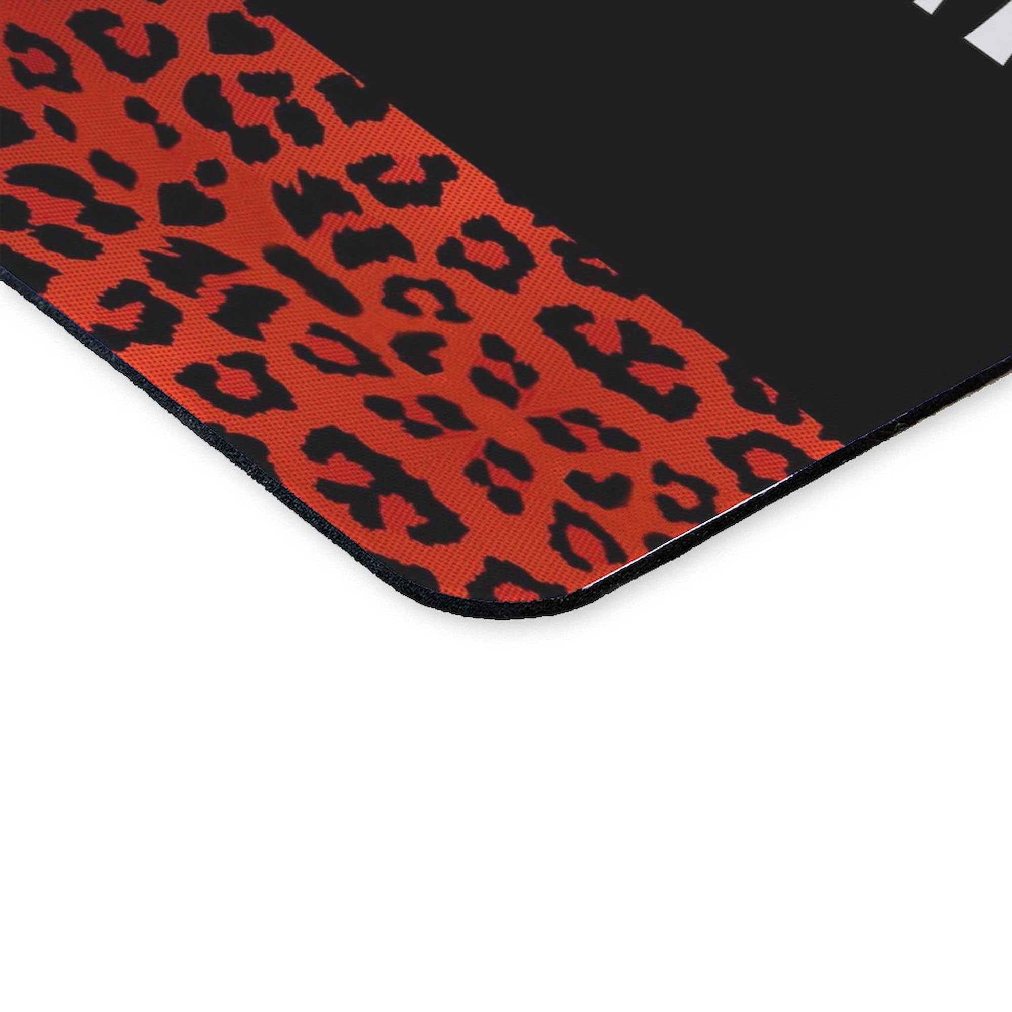 Red Leopard & Zebra Print Non-Slip Rubber Gaming Mouse Pad - Animal Themed Computer Accessory for Office, Home & Gaming Setup
