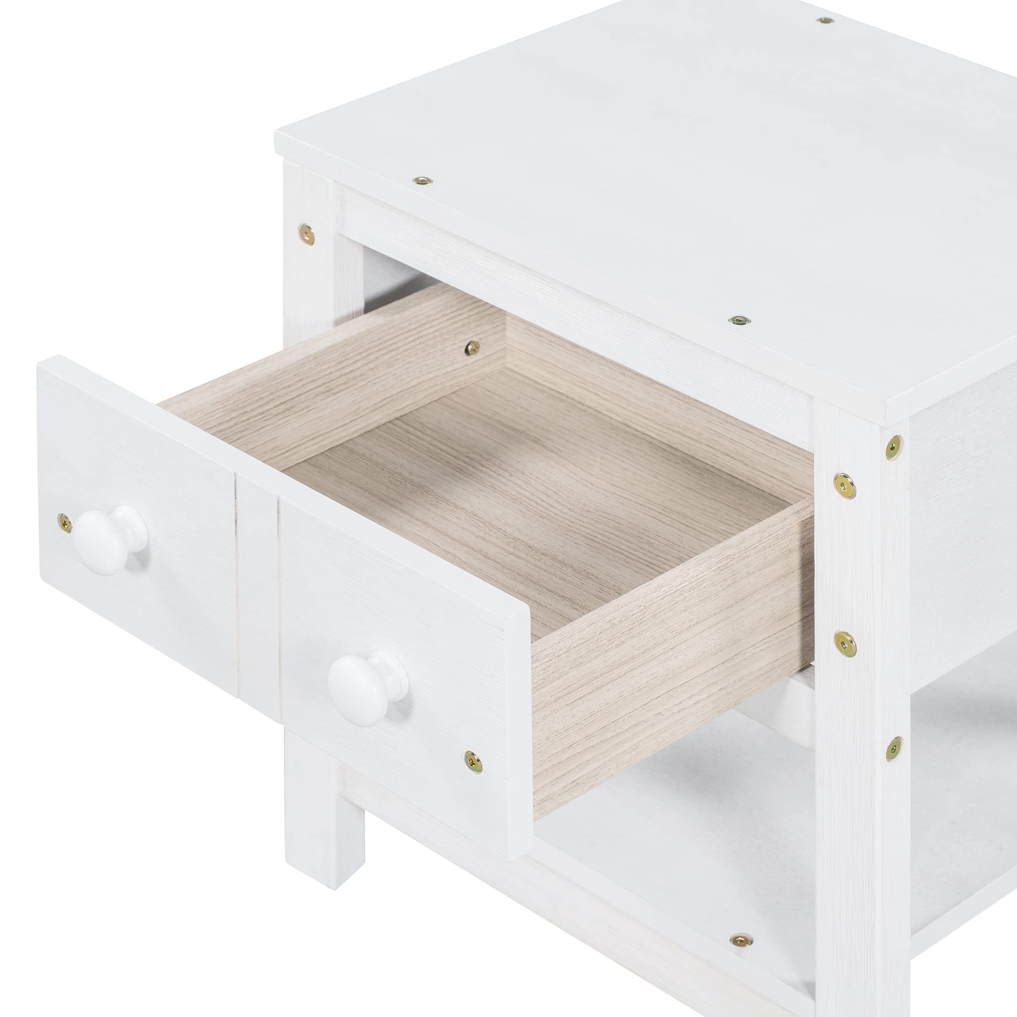 Harper & Bright Designs Full Size Canopy Platform Bed with Trundle - Solid Wood Bed Frame with 2 Nightstands, Noise Free No Box Spring Needed - Brushed White Finish | Perfect for Small Bedrooms, Guest Rooms & Space-Saving Storage Solutions