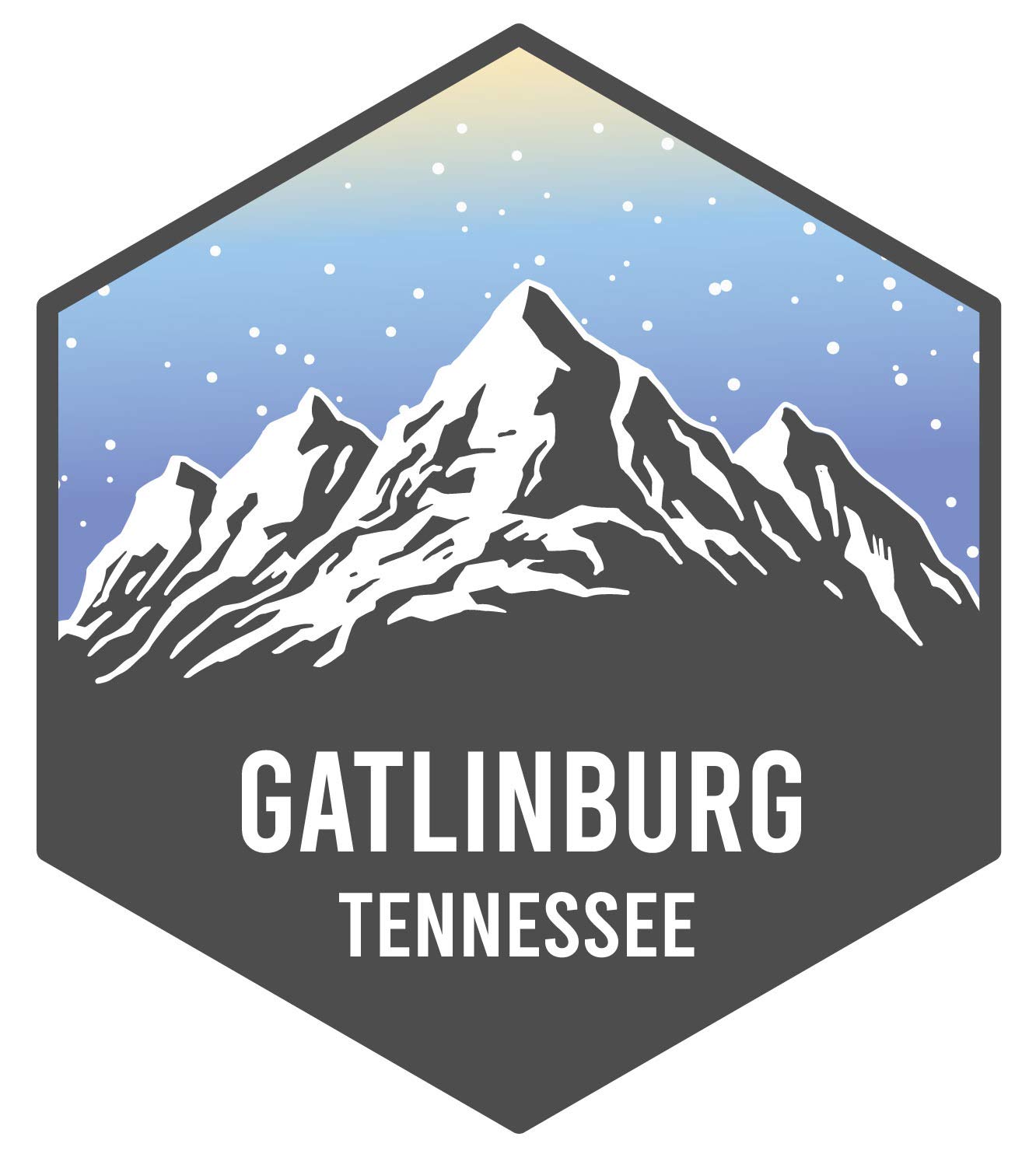 R&R Imports 4-Pack 4-Inch Vinyl Decal Stickers - Gatlinburg Tennessee Ski Adventures Souvenirs - Perfect for Laptops, Water Bottles & Snowboards