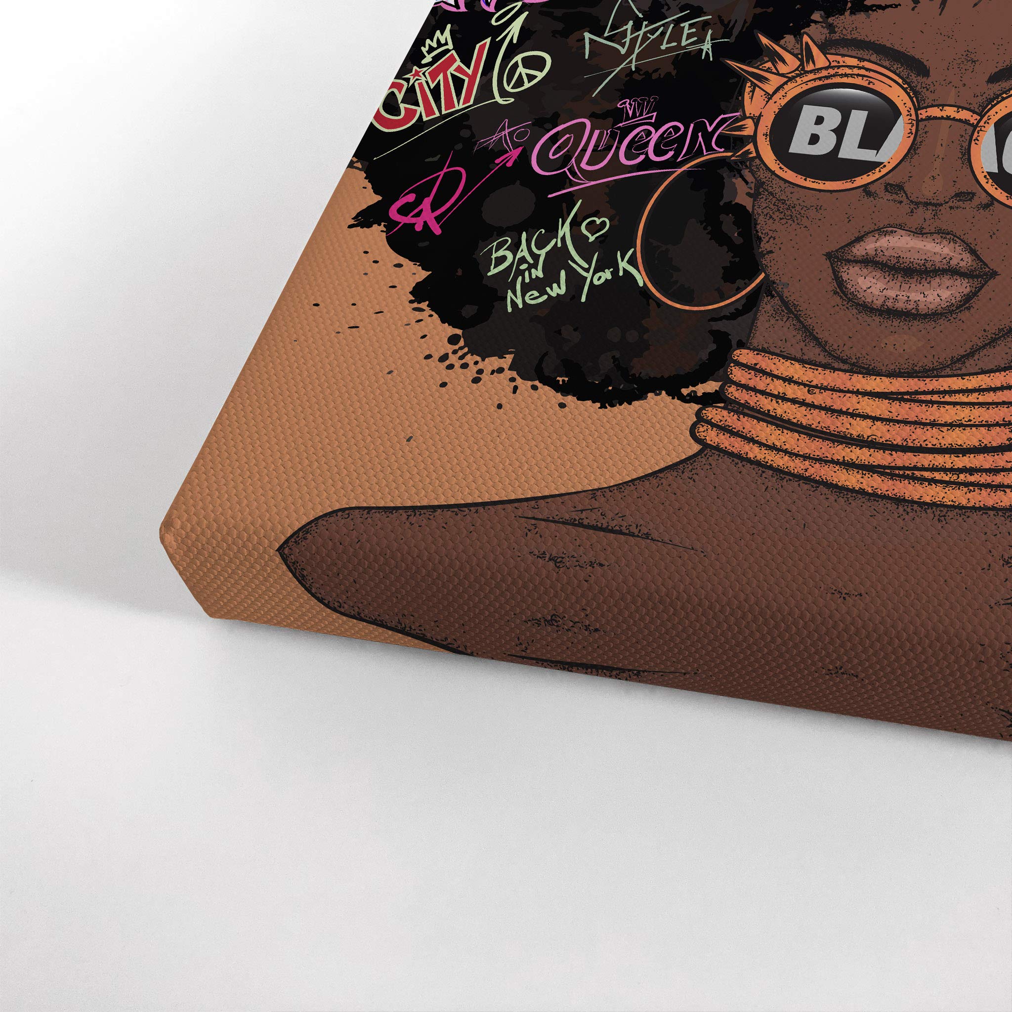 African American Wall Art - Black Art Wall Decor Canvas Print 40x30 - Pop Art & Black Girl Wall Art for Living Room, Bedroom & Office Decor