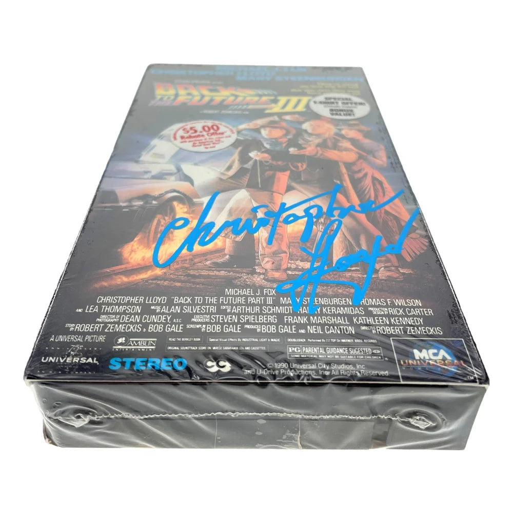 Christopher Lloyd Autographed Back to the Future III VHS Tape (1990) - JSA COA Certified Signed Collectible - Perfect for Movie Memorabilia Collections & 80s Nostalgia Gifts