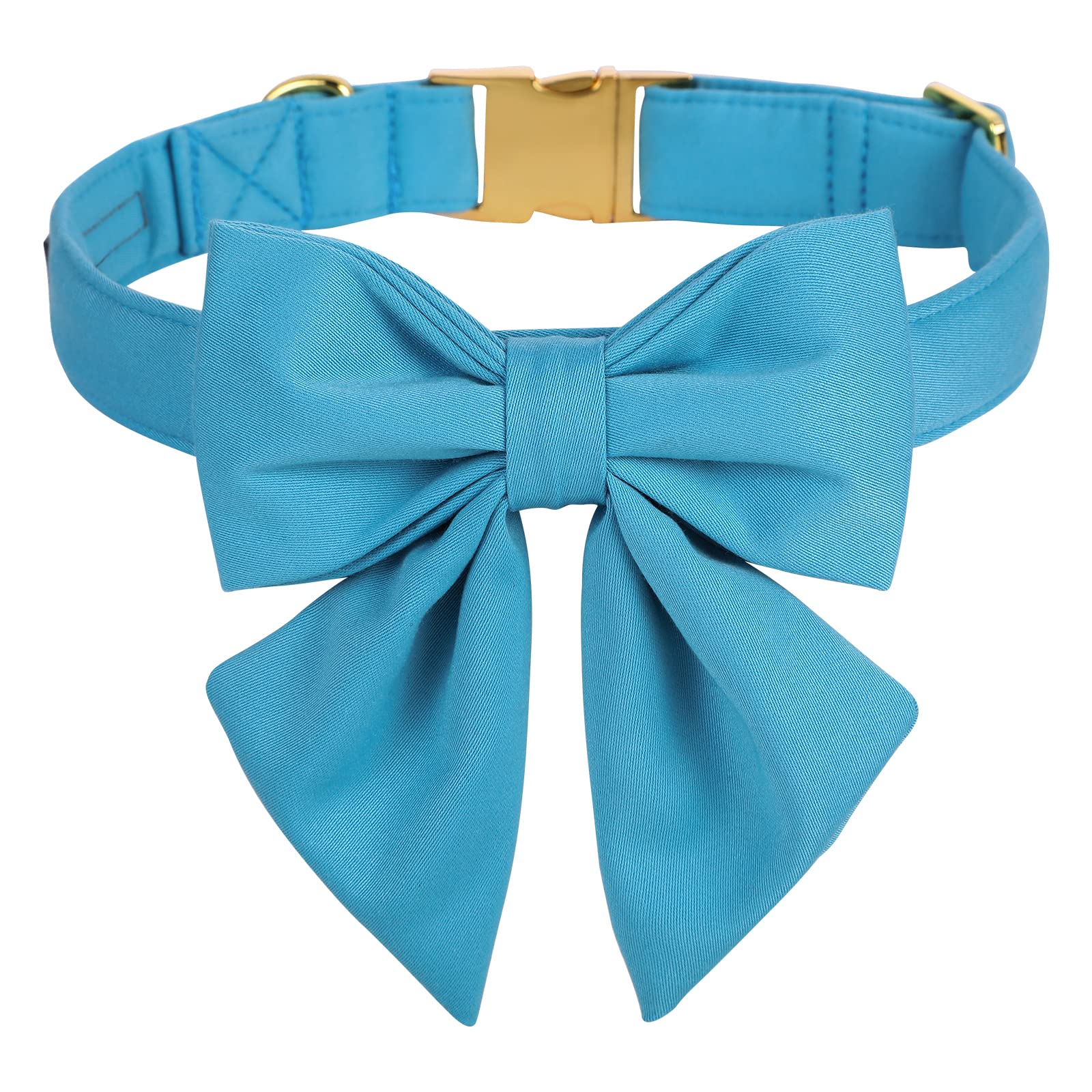 Premium Adjustable Breakaway Dog Collar with Bow Tie - Blue Sailor Style Pet Collar for Small, Medium, Large & XL Dogs - Golden Metal Buckle - Perfect for Birthday Gifts, Costume Parties & Daily Walks