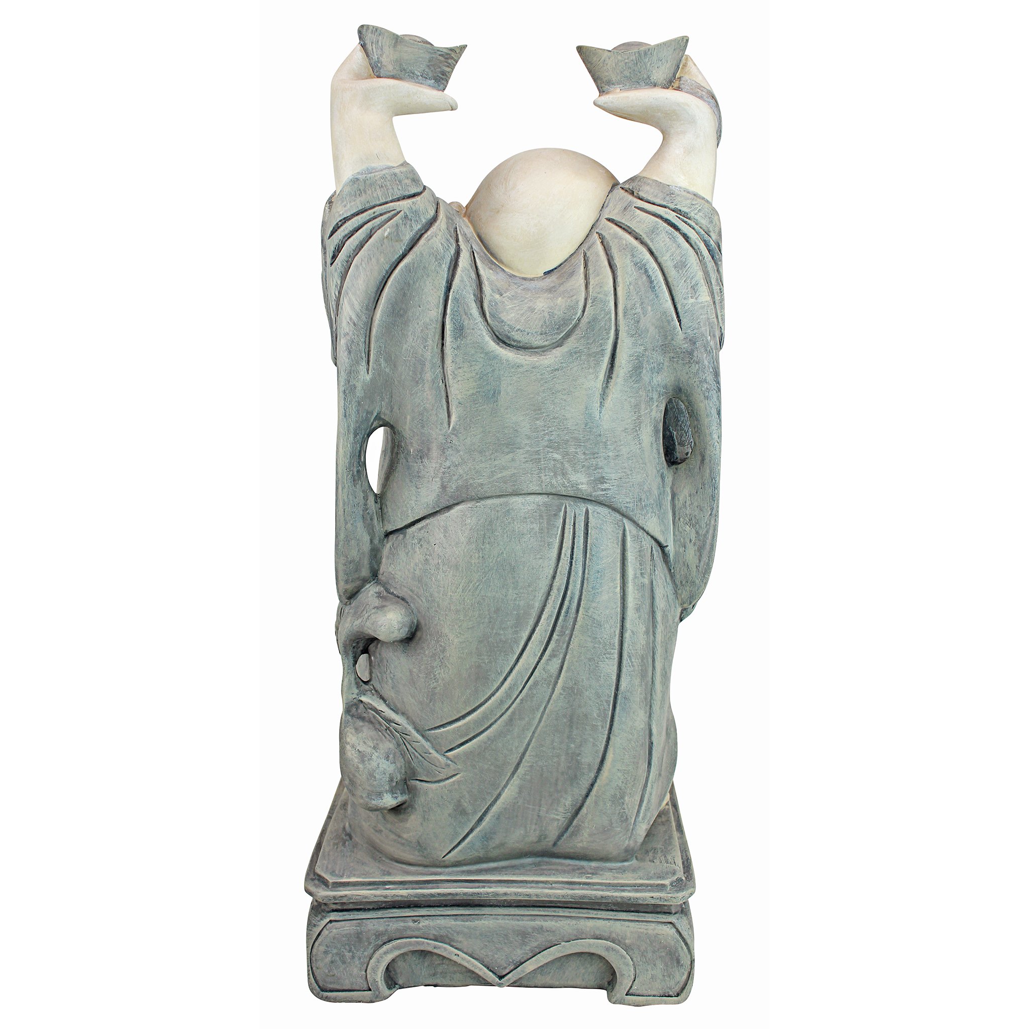 Design Toscano Jolly Hotei Laughing Buddha Statue - 26 Inch Asian Decor for Indoor & Outdoor Garden - Cast Stone Resin with Two-Tone Finish - Perfect for Zen Gardens, Patio Decor, and Home Meditation Spaces