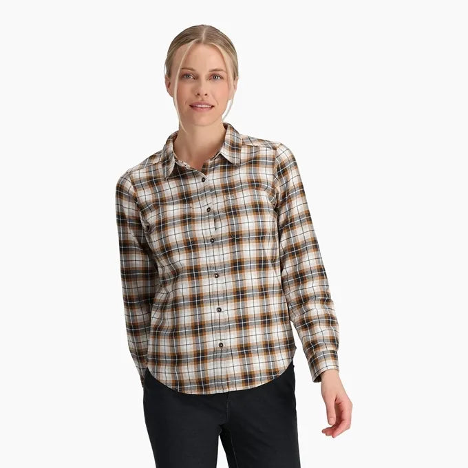 Organic Cotton Flannel Long Sleeve Shirt for Women - Soft & Comfortable Loungewear for Fall & Winter - Perfect for Casual Wear, Home Relaxing and Outdoor Activities
