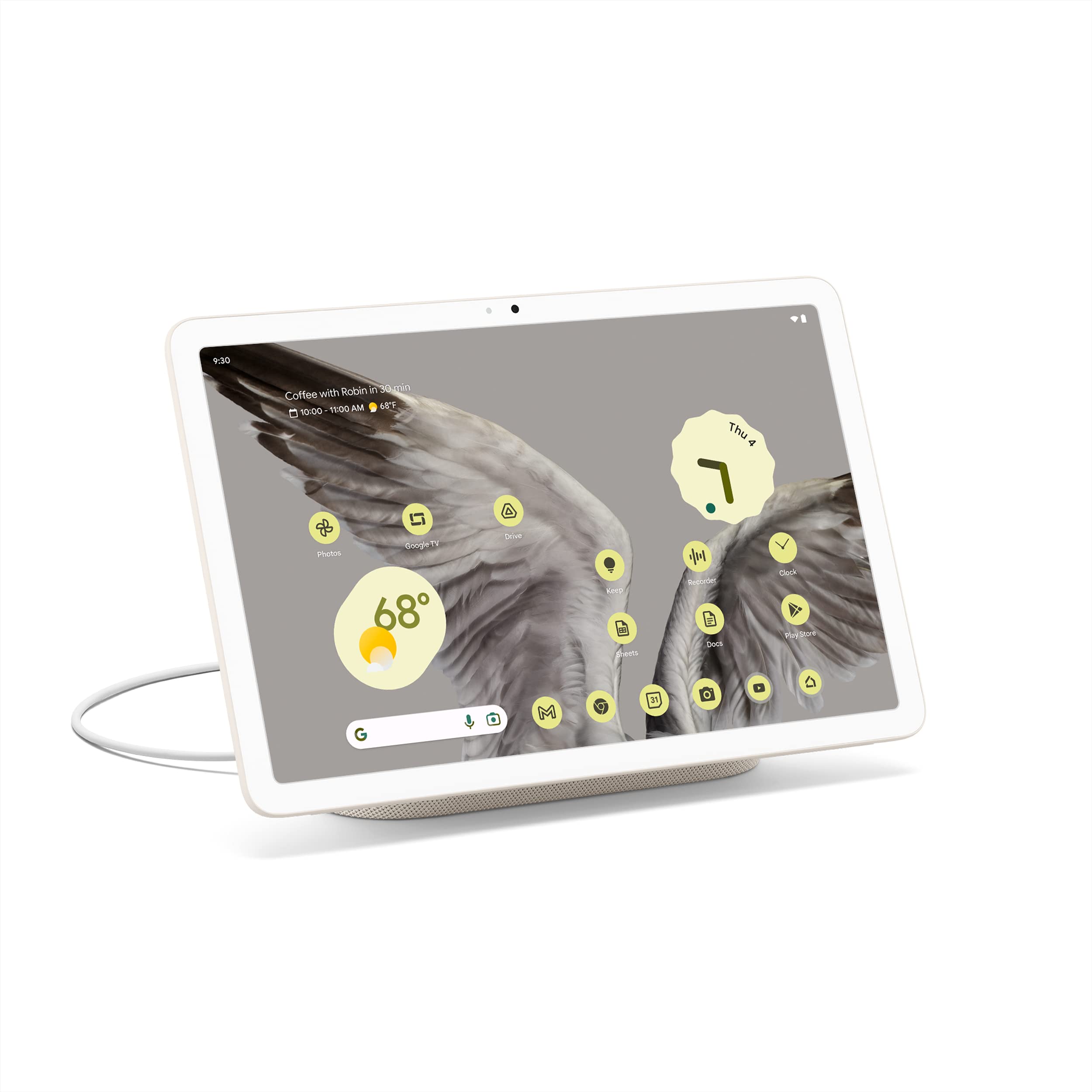 Google Pixel Tablet with Charging Speaker Dock - 11-Inch Android Tablet with Smart Home Controls, Long Battery Life, 128GB Storage (Porcelain) - Perfect for Home Entertainment & Smart Device Management