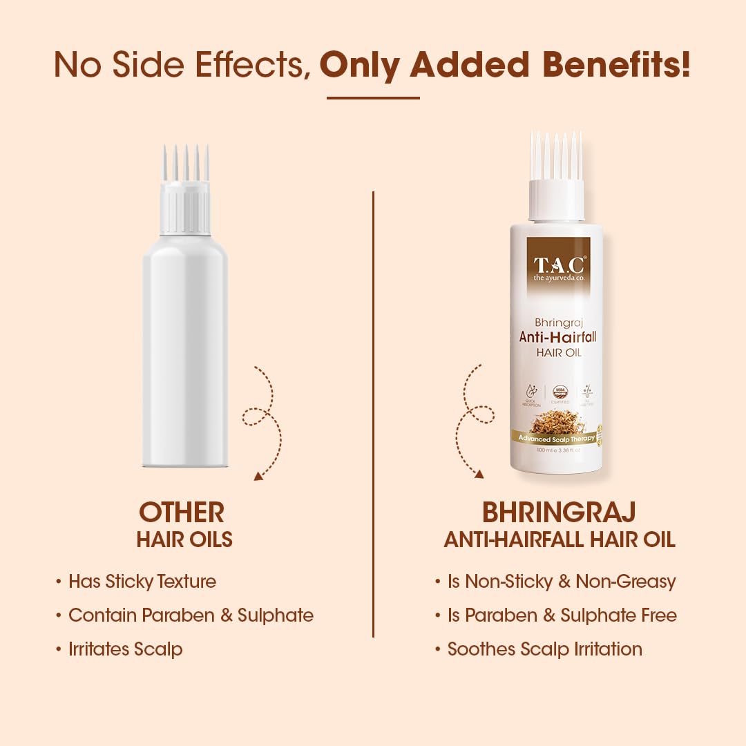 T.A.C Bhringabali Hair Oil - Natural Nourishing Hair Growth Treatment for Men & Women | Stops Hair Loss & Promotes Regrowth | 100ml | Perfect for Daily Scalp Massage & Overnight Hair Care