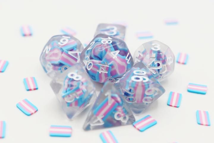 11ct Pride Transgender Dice - Colorful LGBTQ+ Game Dice for Tabletop RPGs, Board Games & D&D - Perfect for Pride Events & Inclusive Gaming