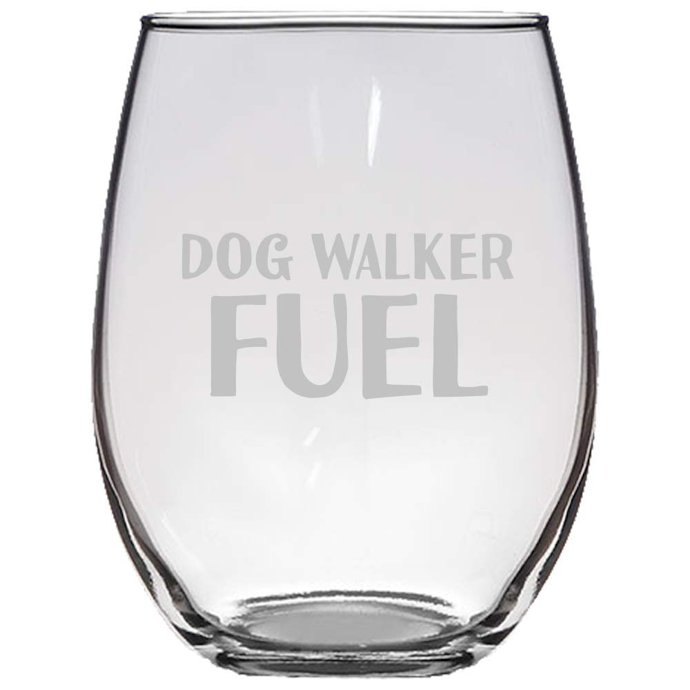 Funny Dog Walker Stemless Wine Glass - Unique Gift for Dog Walkers - Perfect for Dog Walking Enthusiasts & Wine Lovers - Great for Relaxing After Walks or Dog Park Visits