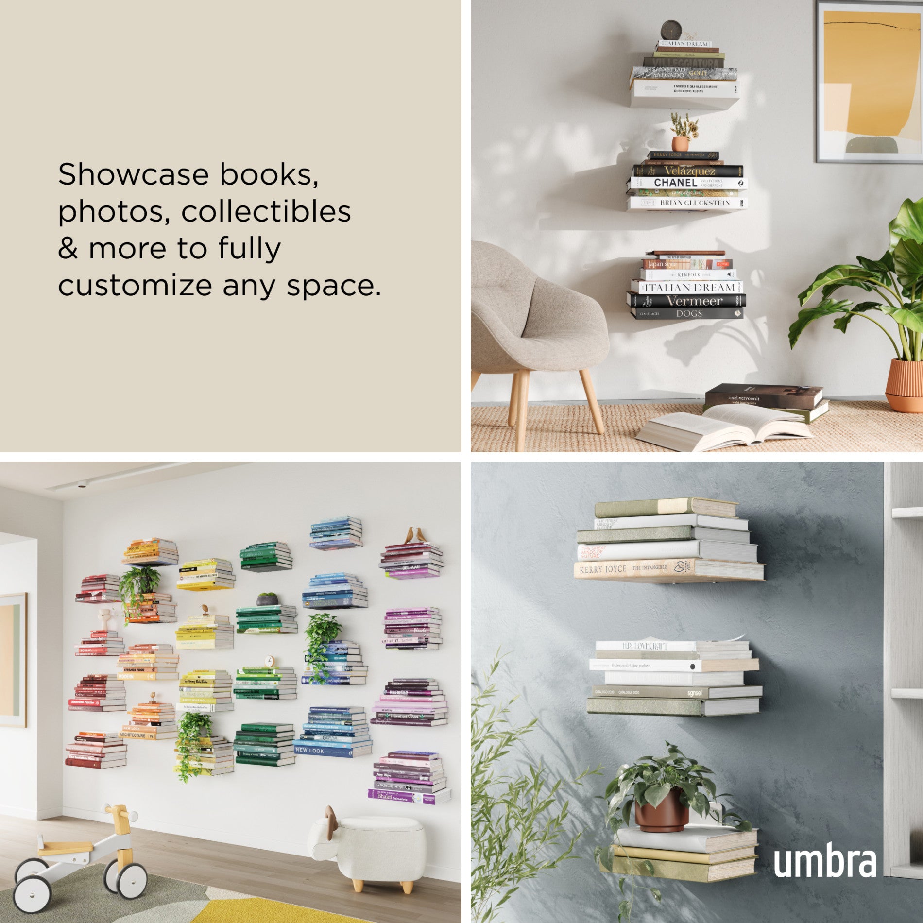 3-Piece Conceal Shelves Set - Hidden Floating Shelves for Wall Storage - Perfect for Living Room, Bedroom, and Bathroom Organization