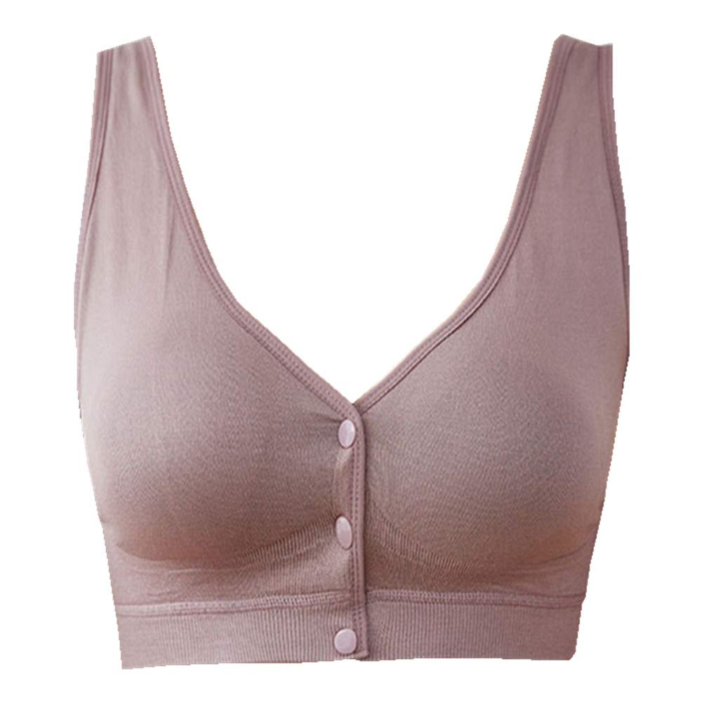 3 Pack Women's Front Close Sports Bras - Seamless Light Support Sleep Underwear with Easy On/Off Design | Perfect for Yoga, Gym Workouts & Comfortable Nightwear