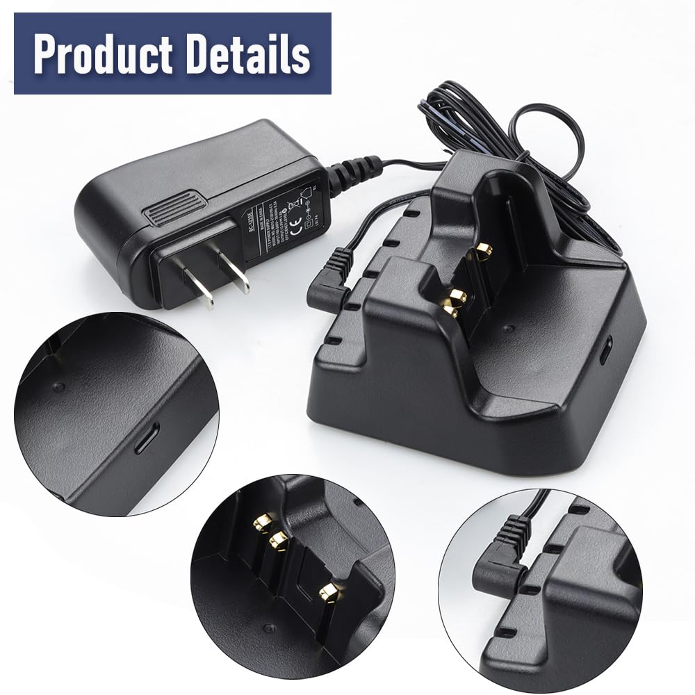 Yaesu FT-270R FT-60R Vertex Standard VX160 VX420 Desktop Battery Charger for FNB-V83 FNB-V94 FNB-V106 NI-MH Batteries - Perfect for Ham Radio, Emergency Communication & Field Operations