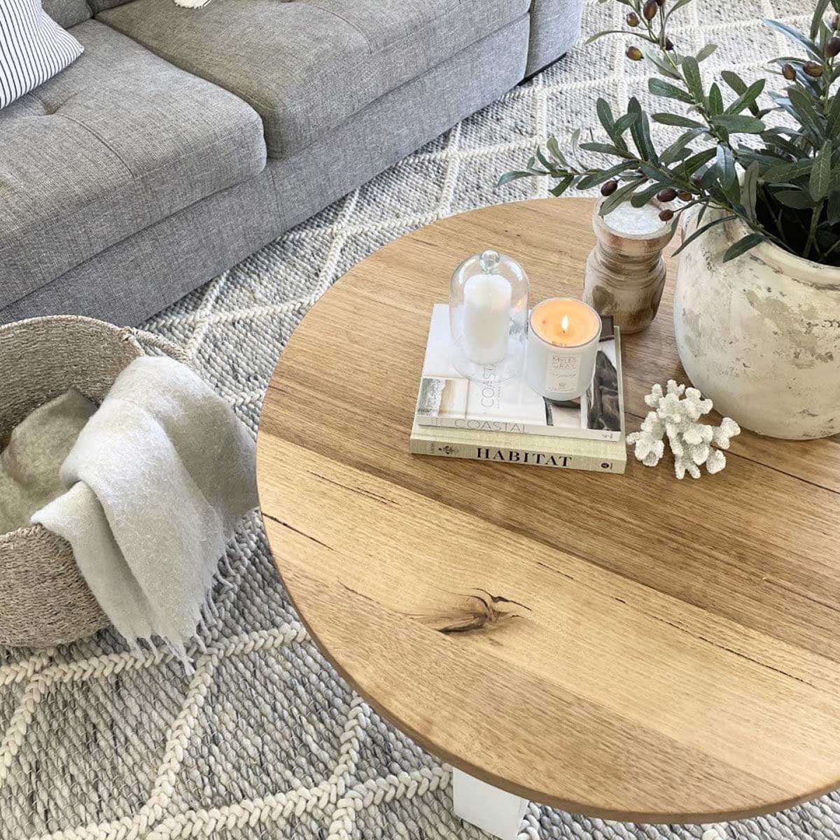 Anja Lattice Wool Rug - Soft Handmade Area Rug for Living Room, Bedroom & Nursery - Eco-Friendly Natural Fiber Home Decor
