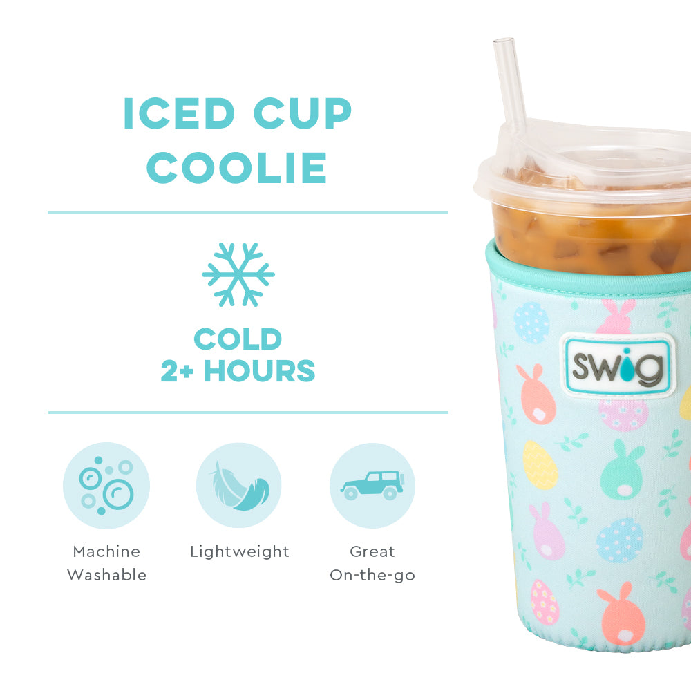 Easter Egg Hunt Medium Iced Cup Coolie - Insulated Beverage Sleeve for Iced Coffee, Smoothies & Cold Drinks - Perfect for Spring Parties, Picnics & Outdoor Gatherings