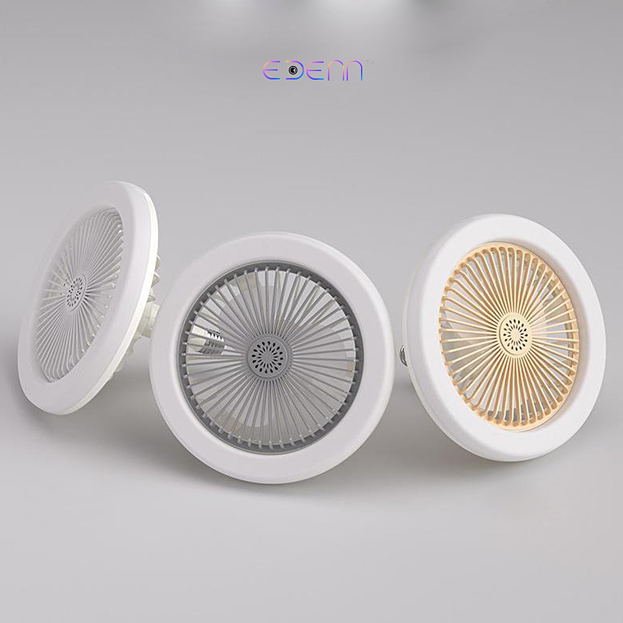 EDENN AERO LITE 2-in-1 USB Rechargeable LED Light & Cooling Fan - Portable Desk Fan for Home, Office, Camping, and Outdoor Use