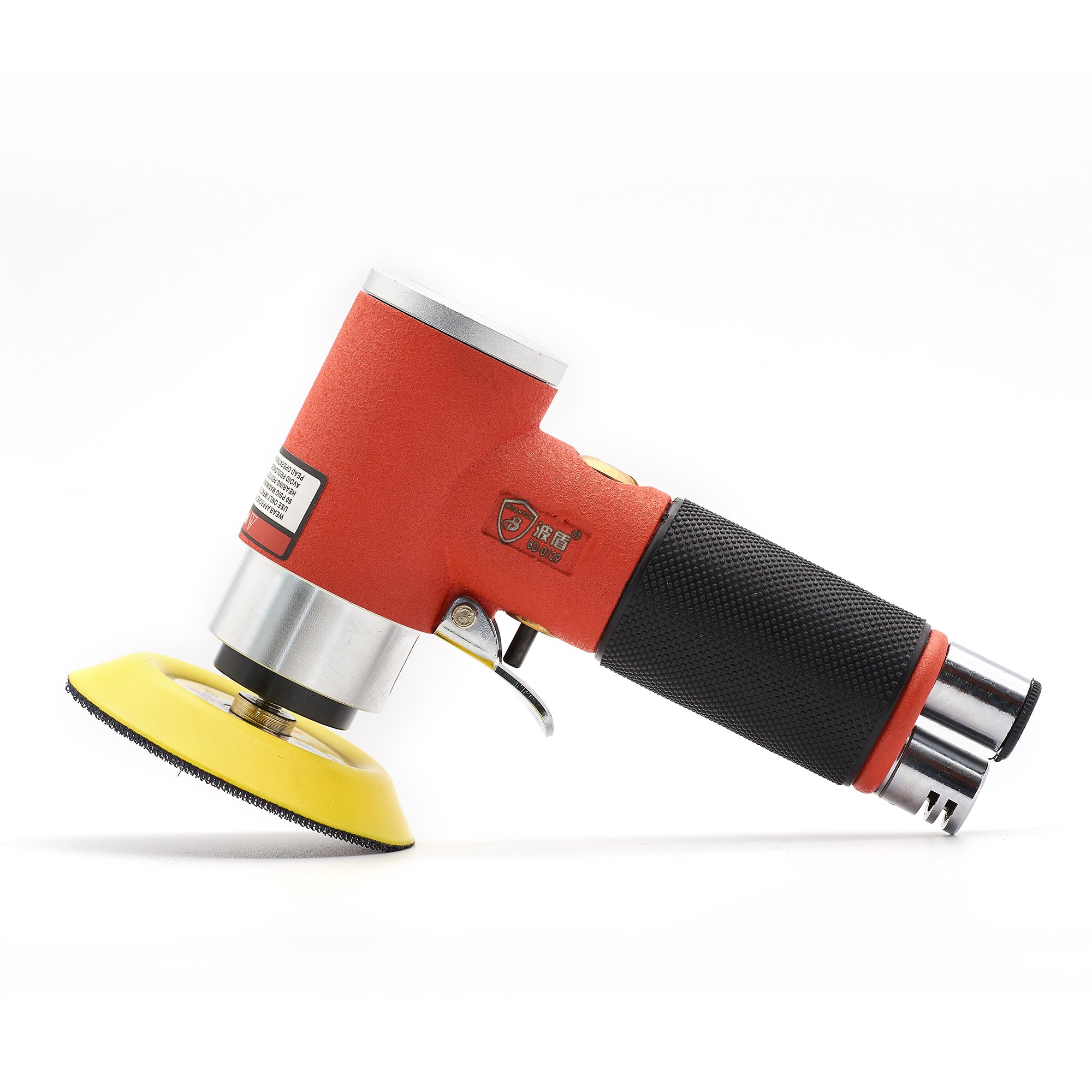 3 Inch Mini Dual Action Orbital Air Sander - Pneumatic Car Polisher & Sanding Tool (Orange) - Perfect for Auto Detailing, Woodworking & Metal Finishing