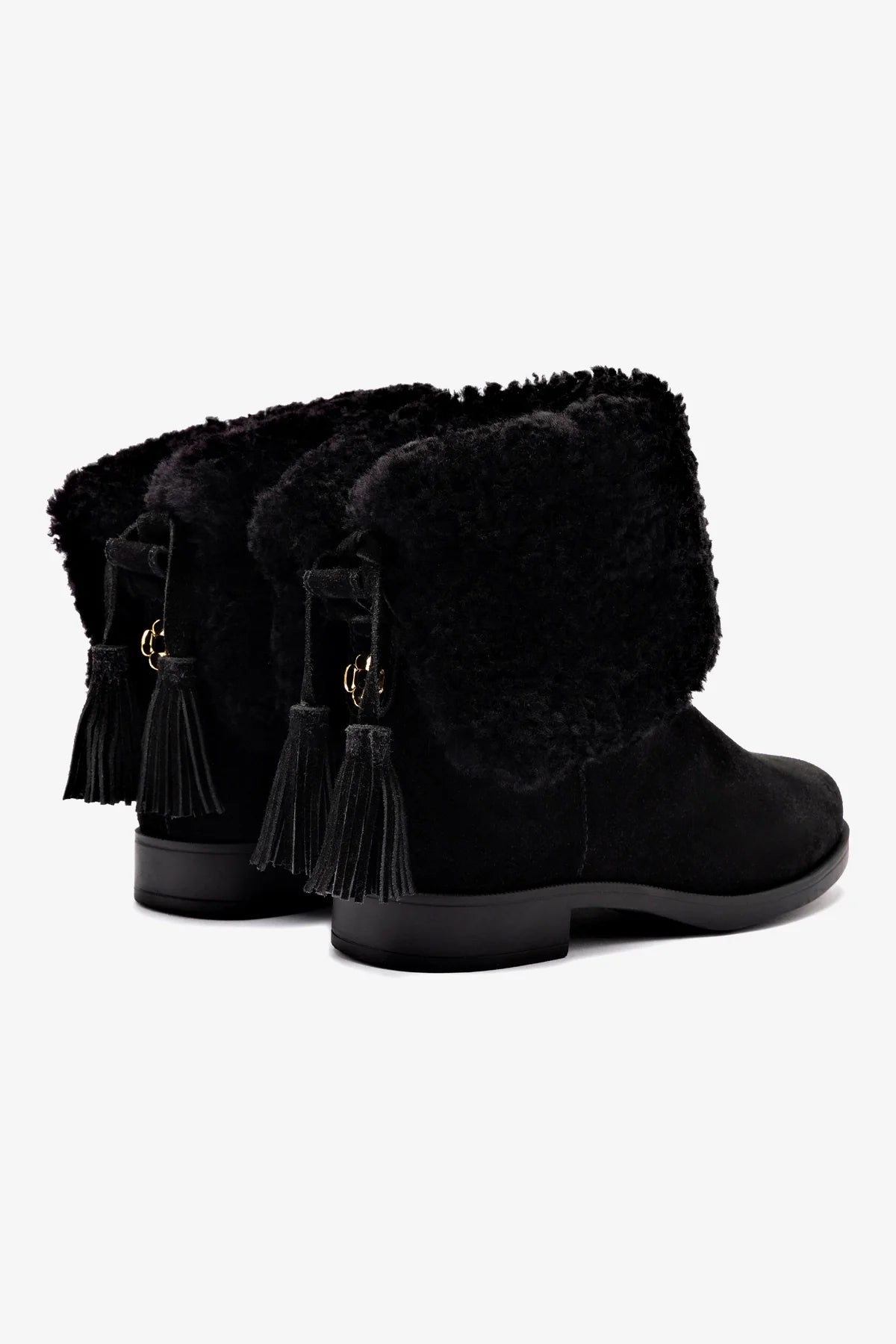 Verb Black Suede & Shearling Booties - Women's Winter Ankle Boots for Casual Outings & Cold Weather Fashion