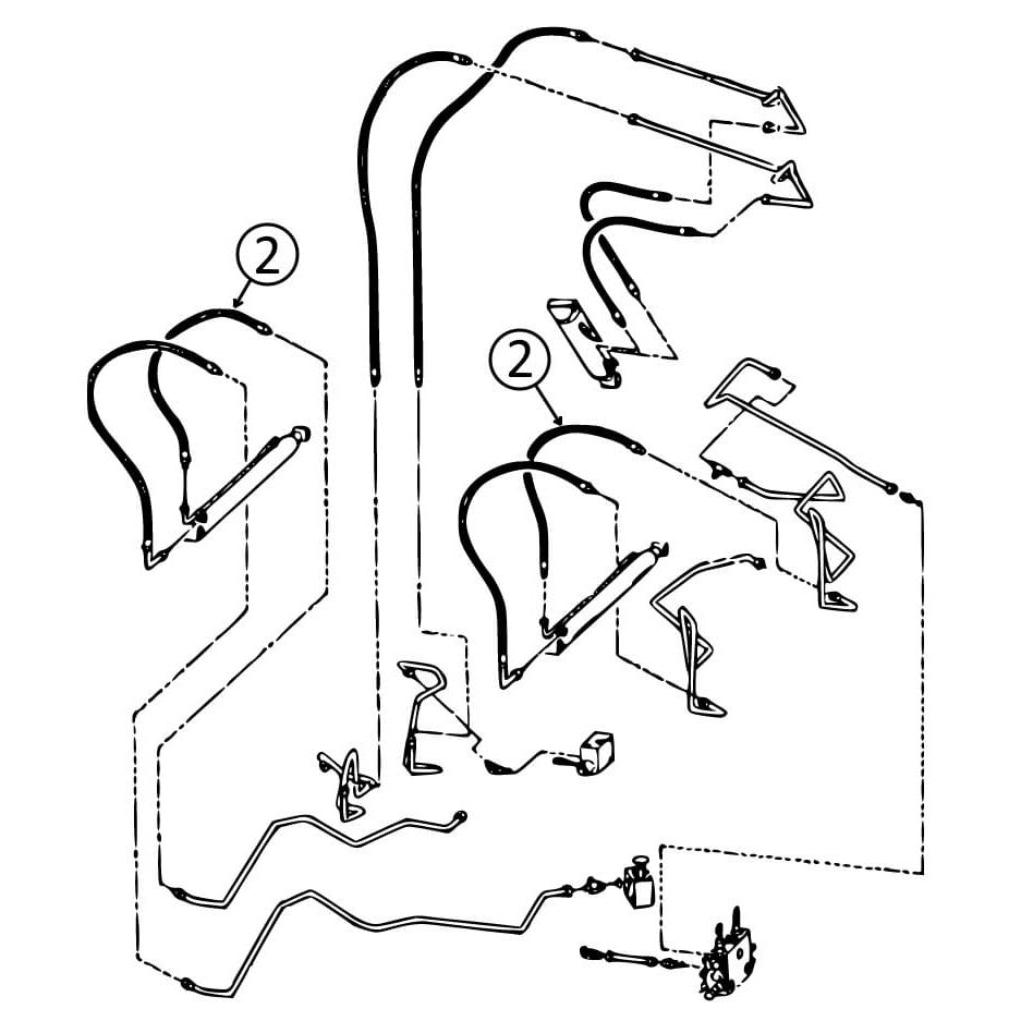 Bobcat 773 Hydraulic Hose & Loader Lift Cylinder Kit with Rod Ends - S/N Group 1 #2 Replacement Parts for Skid Steer Loaders - Perfect for Construction, Landscaping & Farm Equipment Maintenance