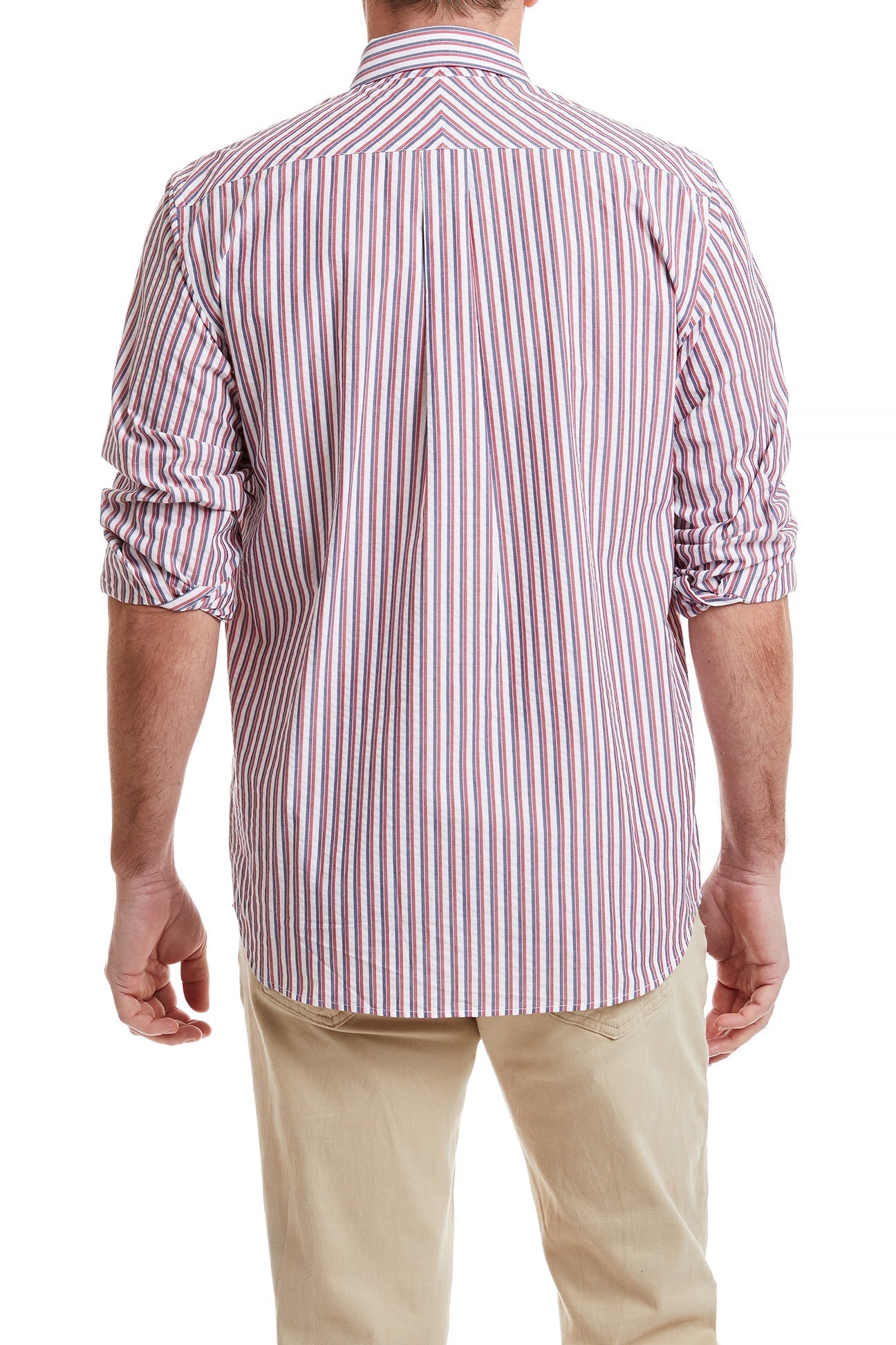 Chase Shirt Red and Navy Seersucker - Stylish Summer Casual Button Down for Men | Perfect for Beach Outings, Picnics & Outdoor Events